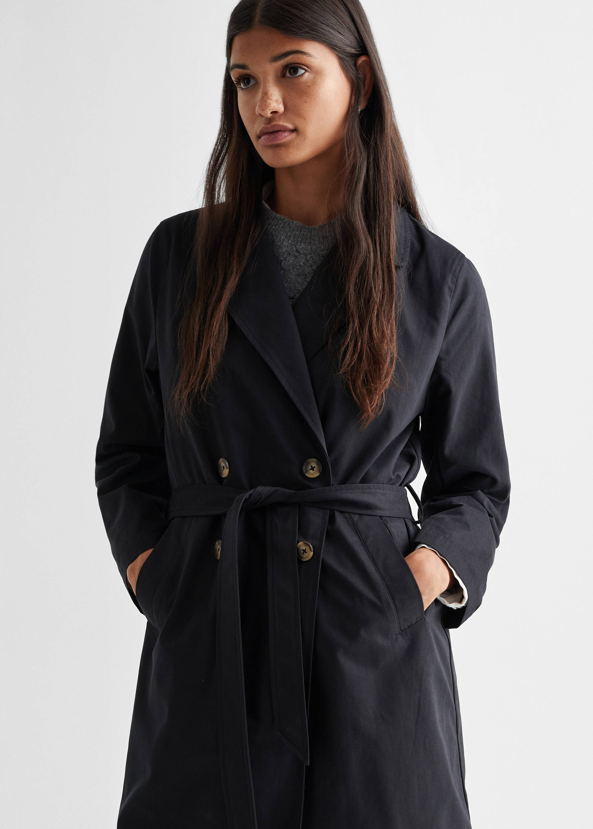 Classic trench coat with belt - Details of the article 1