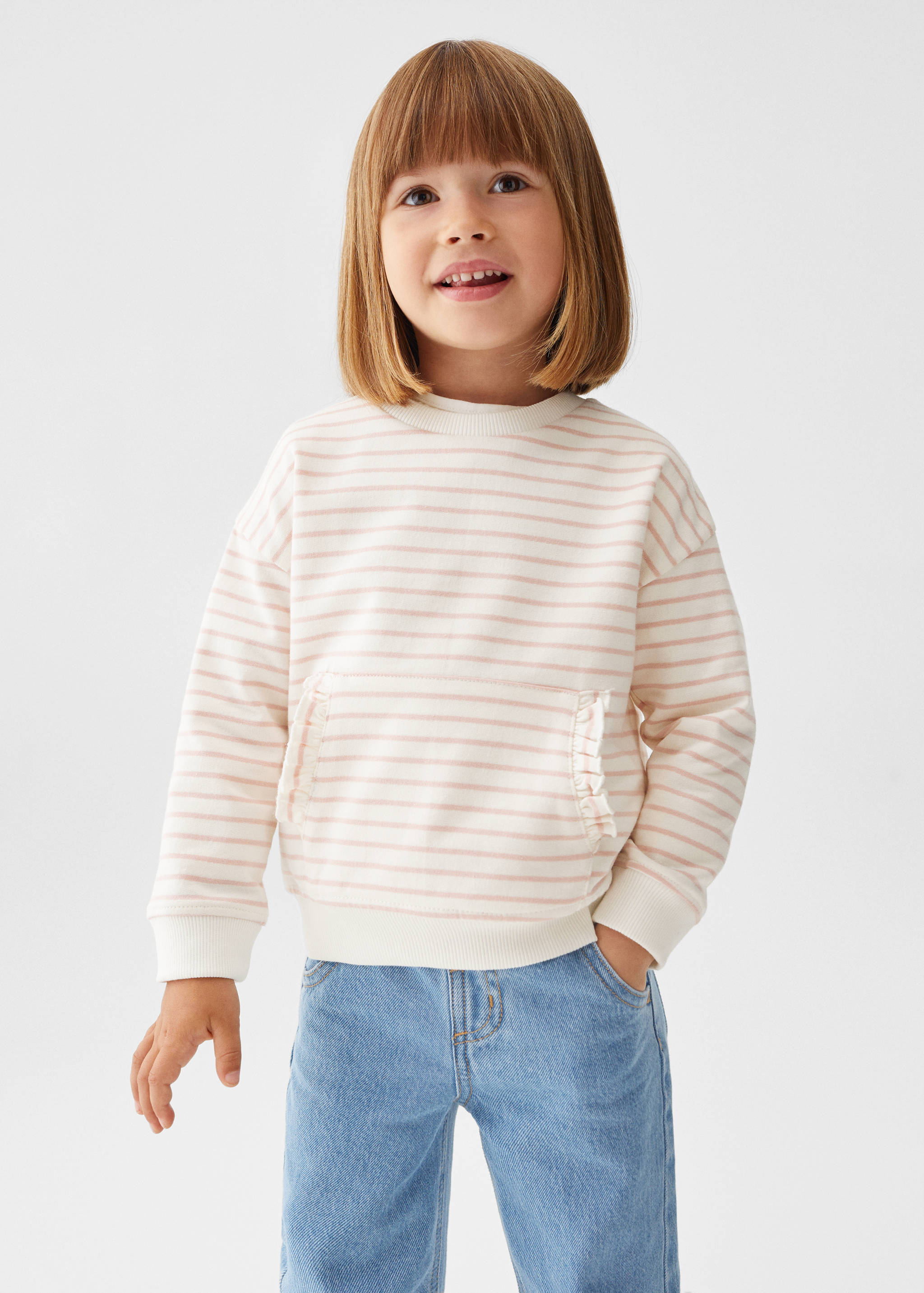 Sweat-shirt coton rayures - Plan moyen