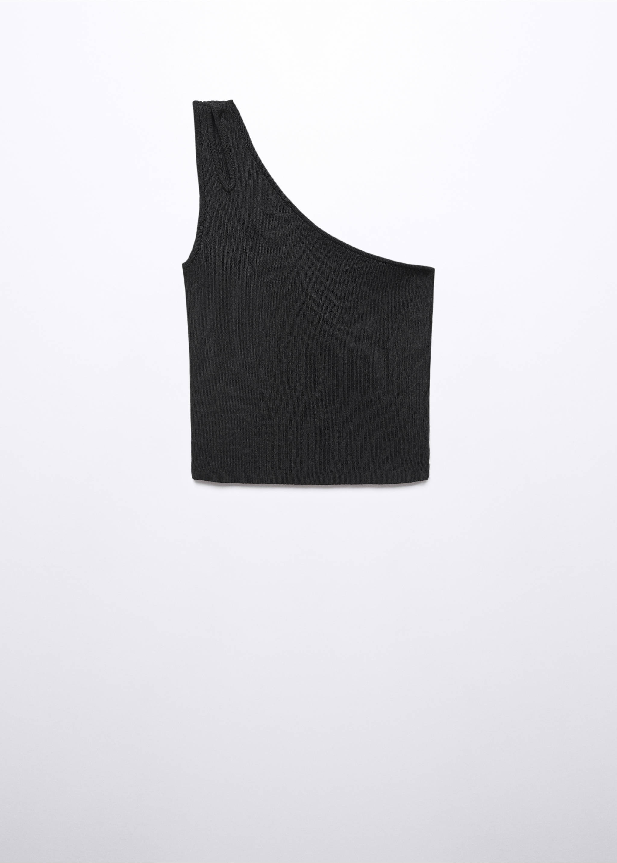 Asymmetrical crop top - Article without model, Black. Ref: 57072525-00.