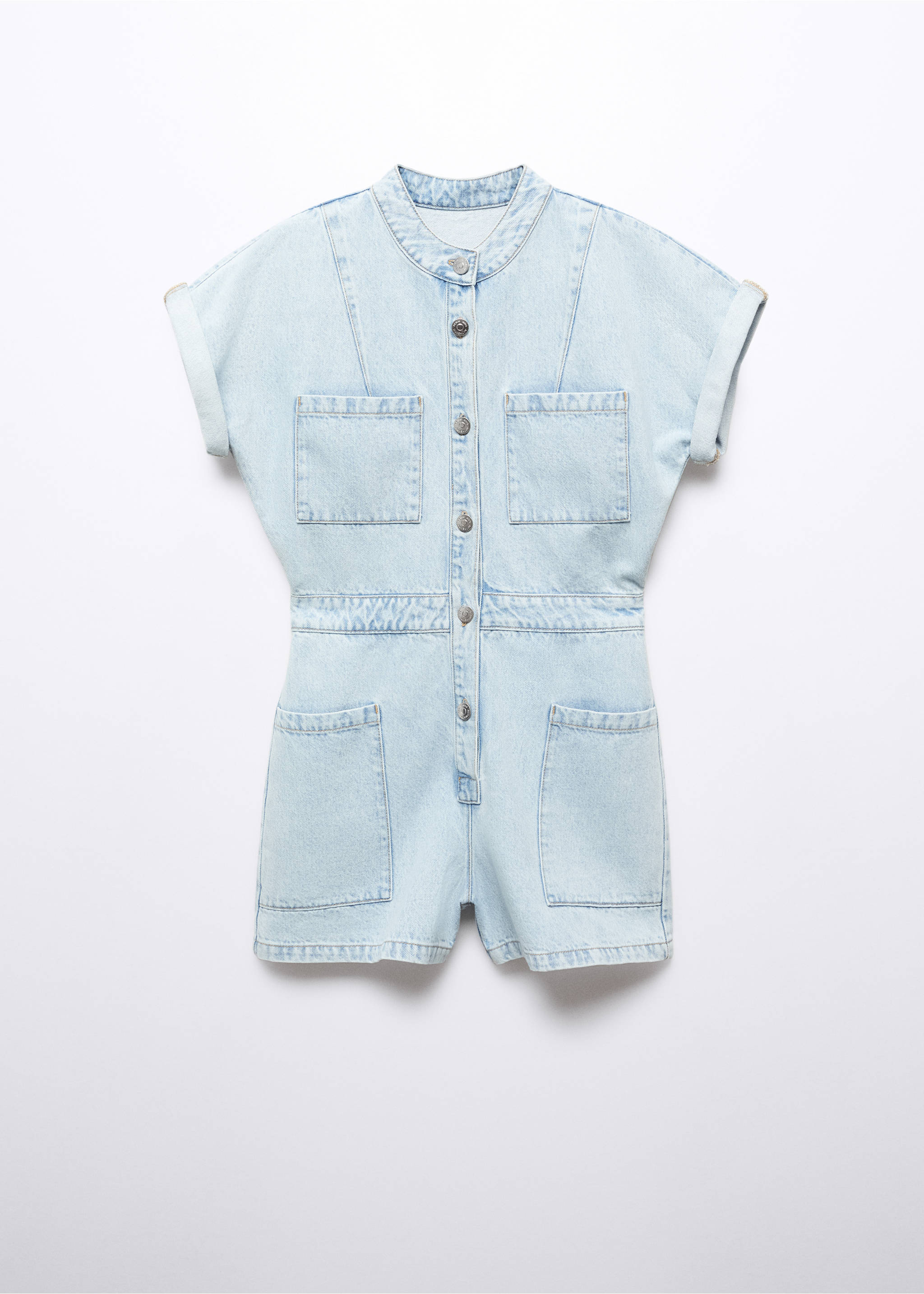 Denim jumpsuit with pockets - Article without model, Light Blue. Ref: 57072878-00.