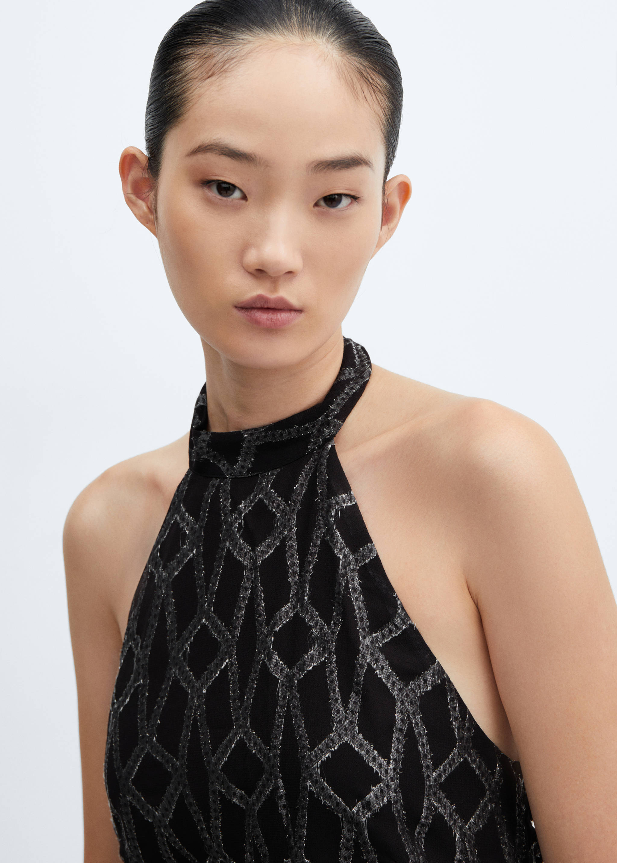 Sukienka z lureksu z dekoltem halter - Szczegóły artykułu 1