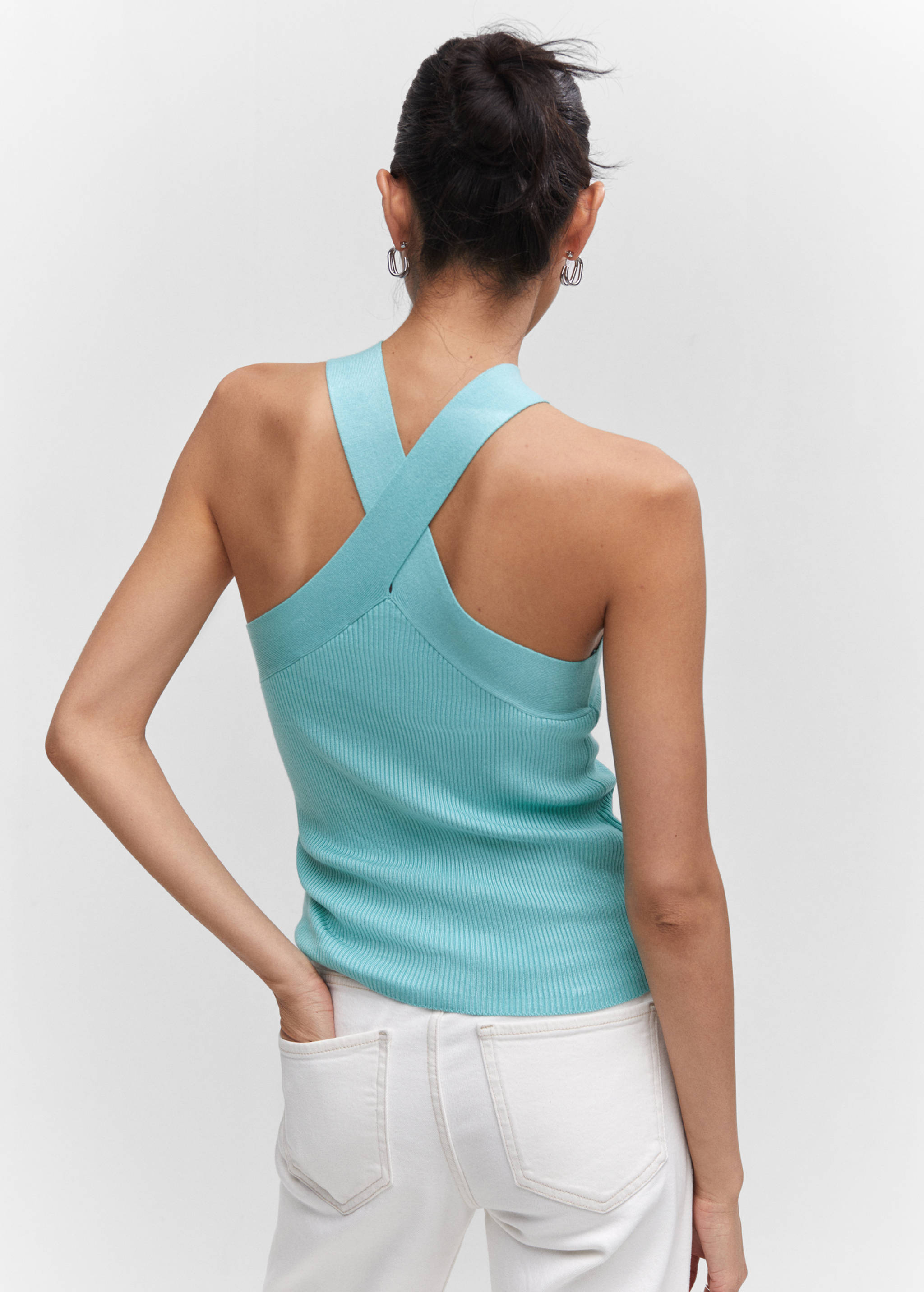 Halter-neck knitted top - Reverse of the article