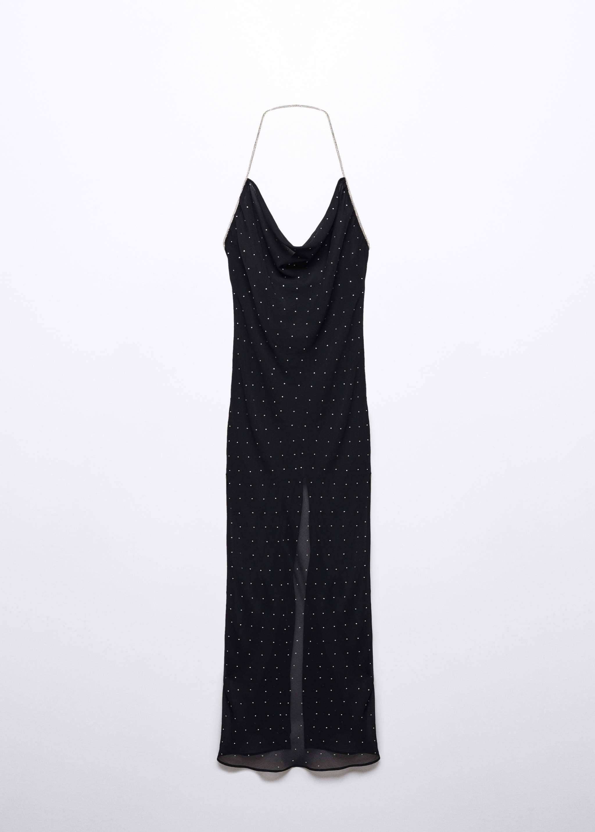 Draped-neck rhinestone dress - Article without model
