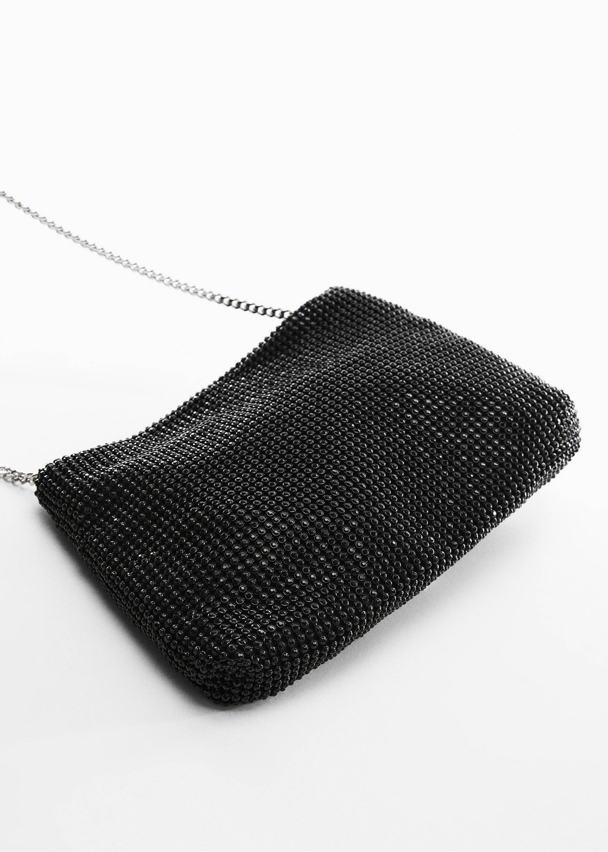 Rhinestone chain bag - Details of the article 5, Black. Ref: 57072889-00.