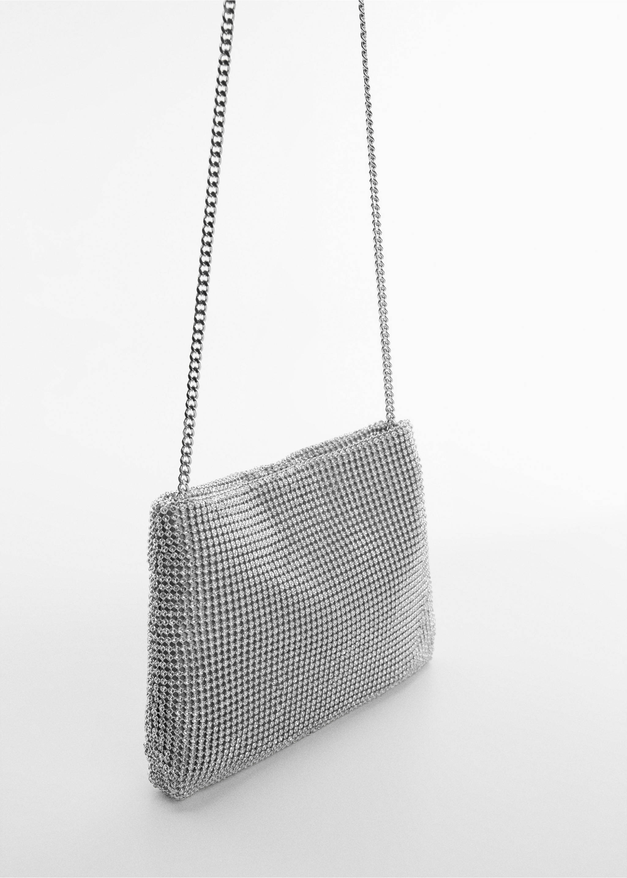 Strass-Tasche mit Kette - Mittlere Ansicht, Silber. Ref: 57072889-00.