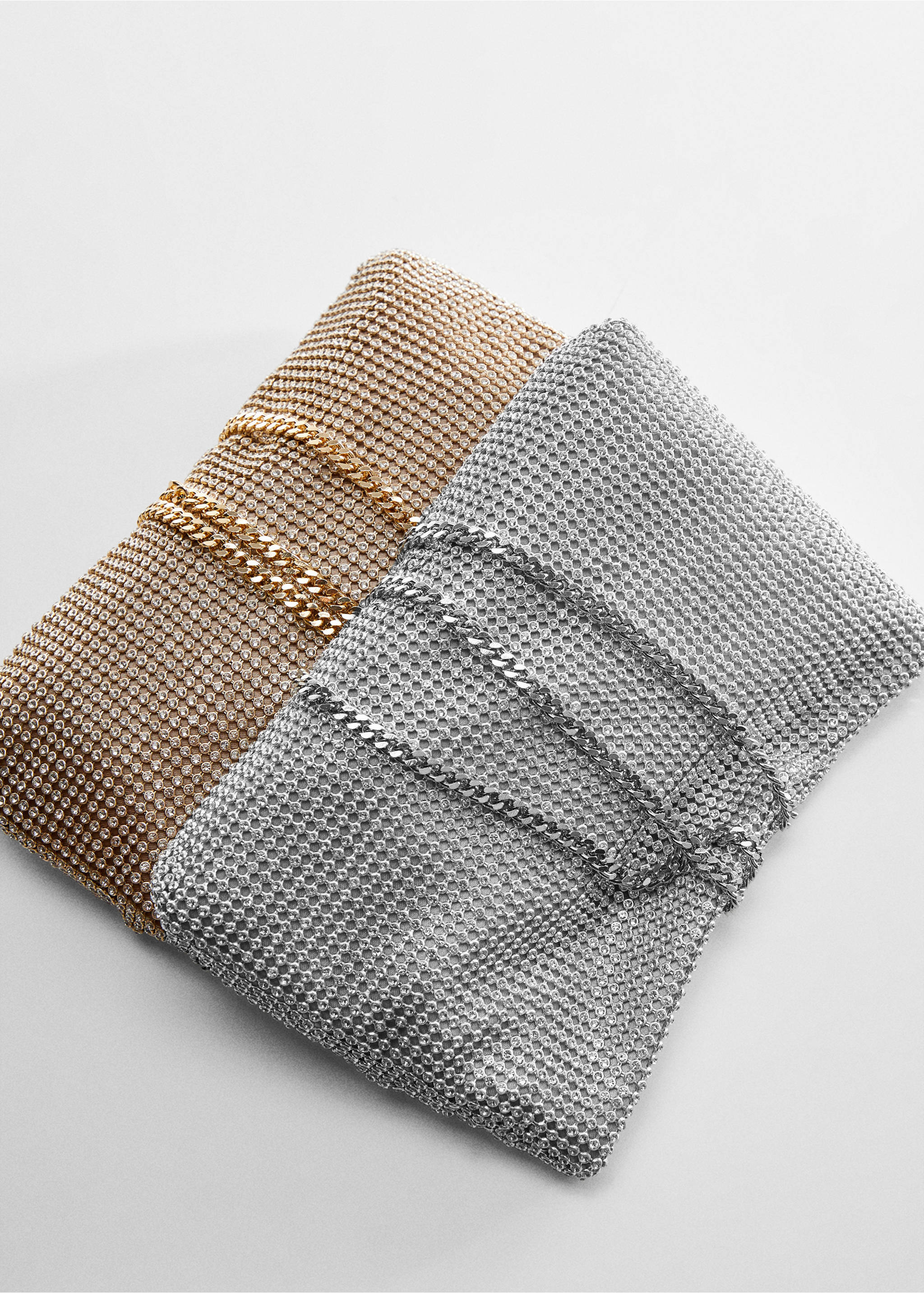 Strass-Tasche mit Kette - Detail des Artikels 5, Silber. Ref: 57072889-00.