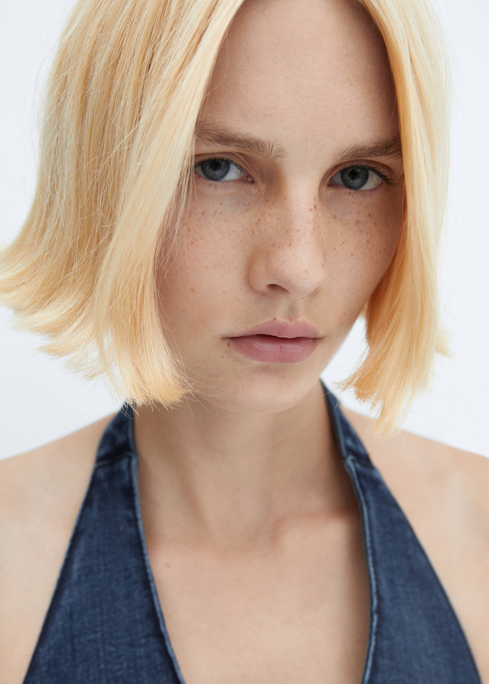 Denim halter-neck jumpsuit - Details of the article 1