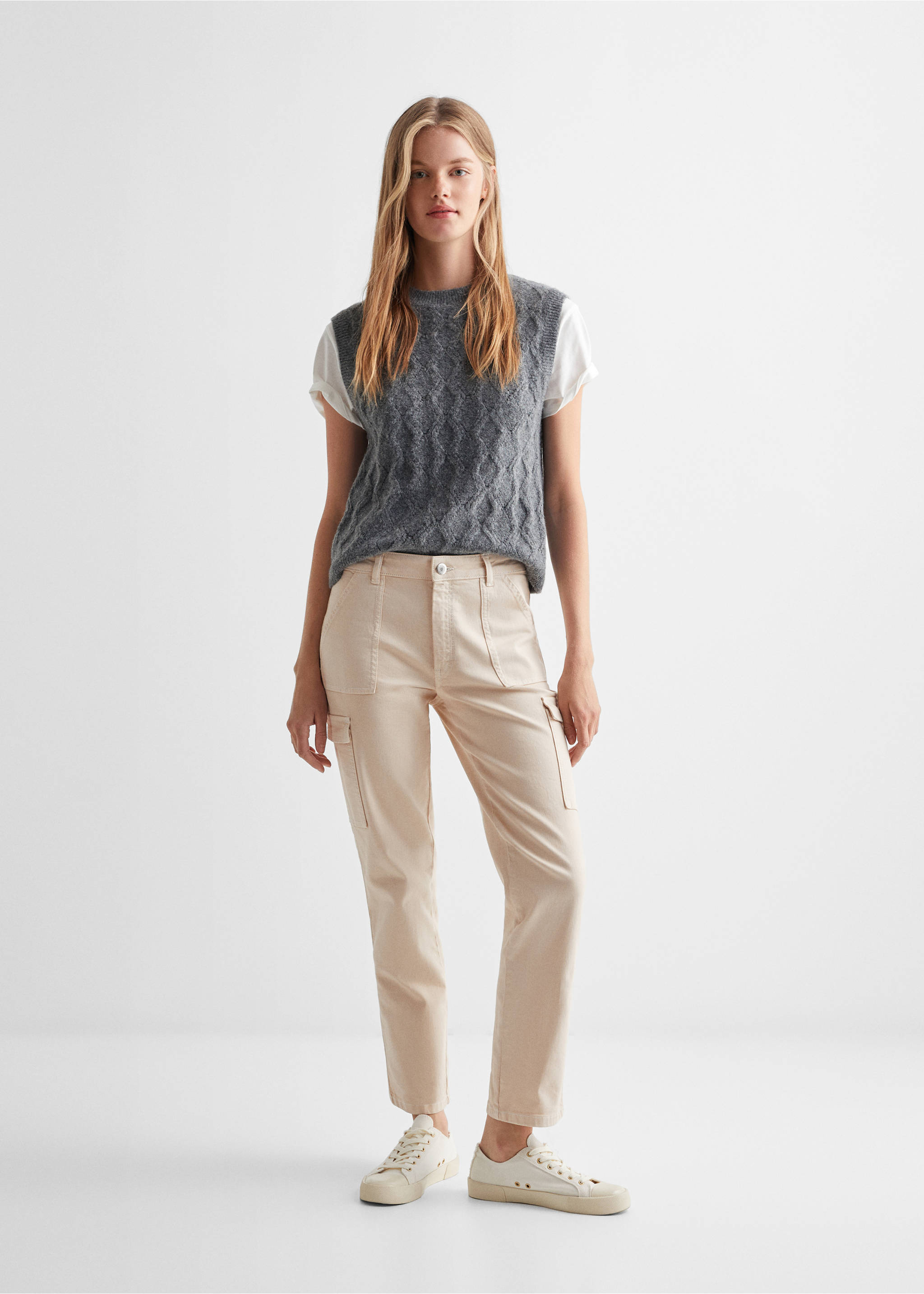 Pocket cargo jeans - General plane, Beige. Ref: 57073254-00.