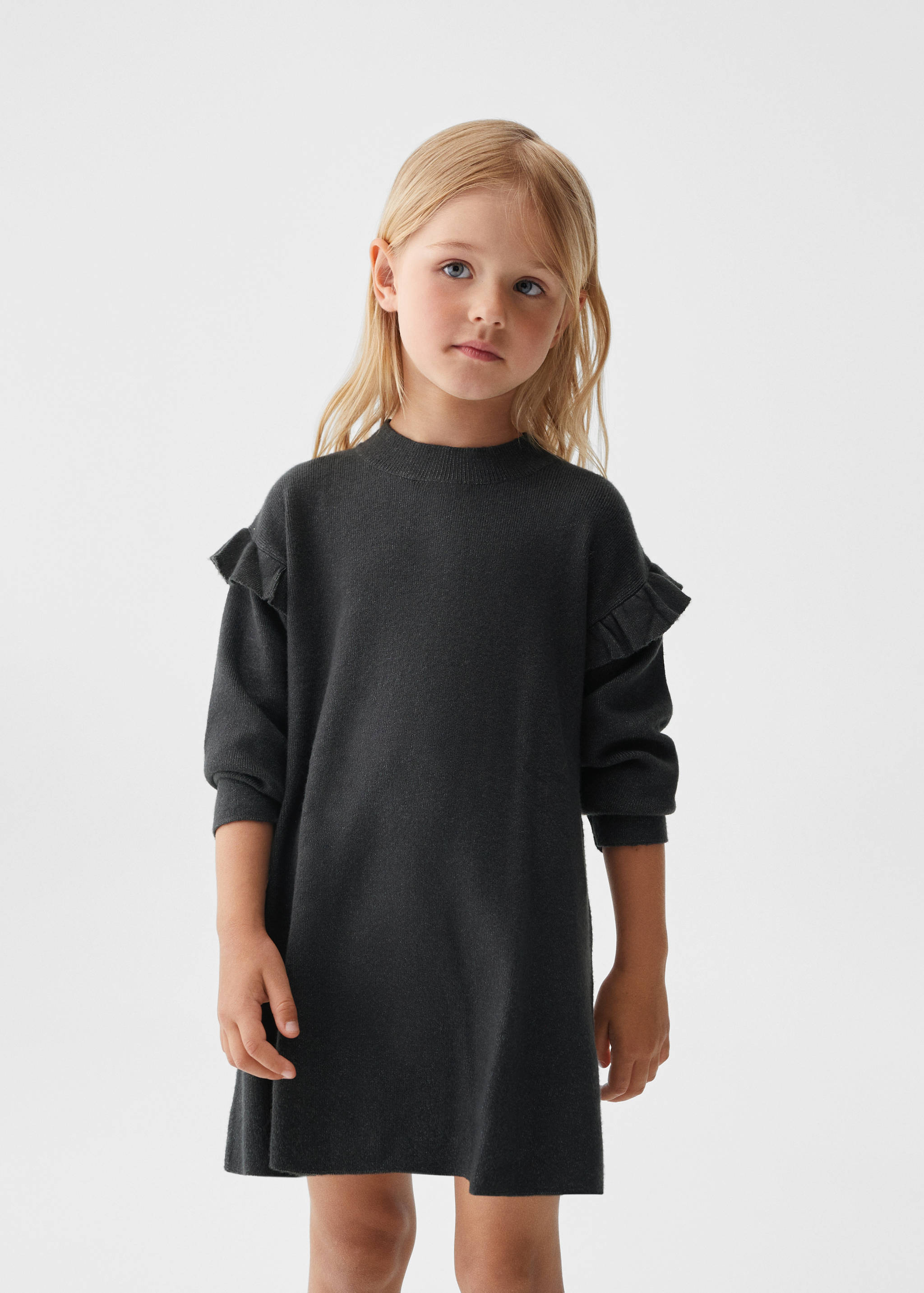 Strickkleid mit Rüschen - Mittlere Ansicht