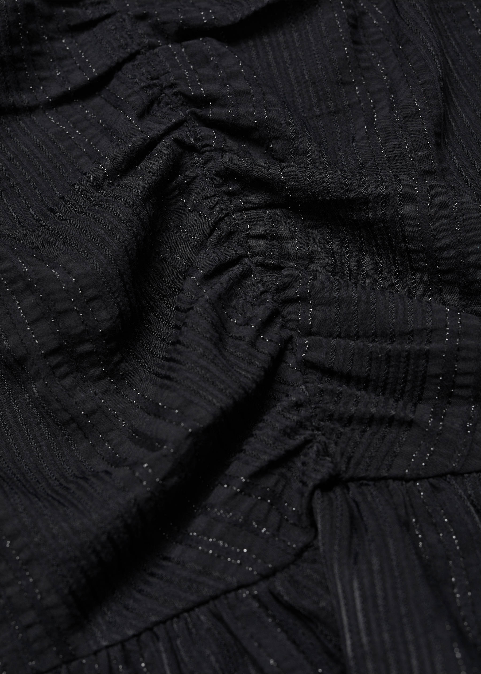 Glitter-detail ruffled skirt - Details of the article 8, Black. Ref: 57073268-00.