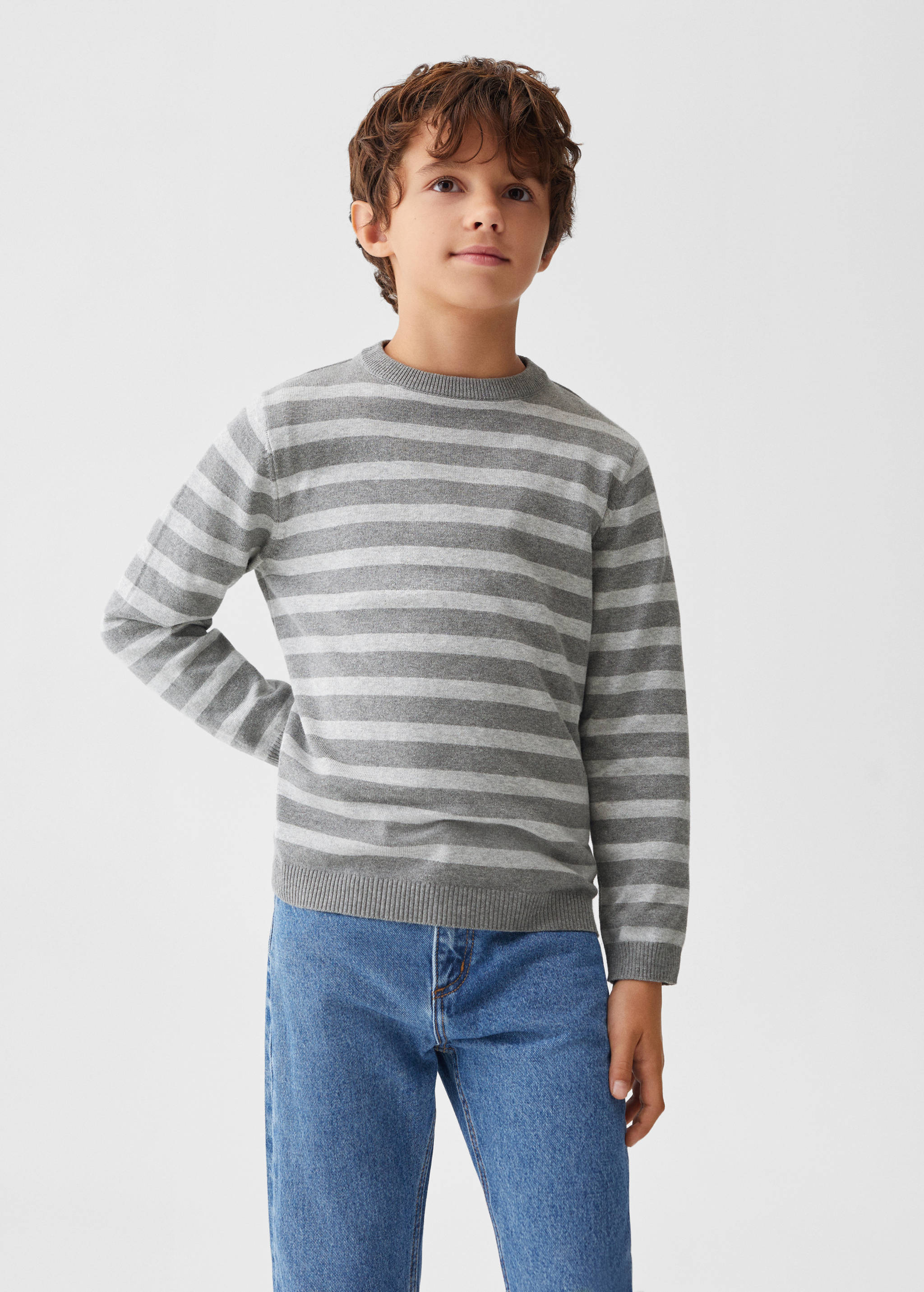 Gestreifter Strickpullover - Mittlere Ansicht