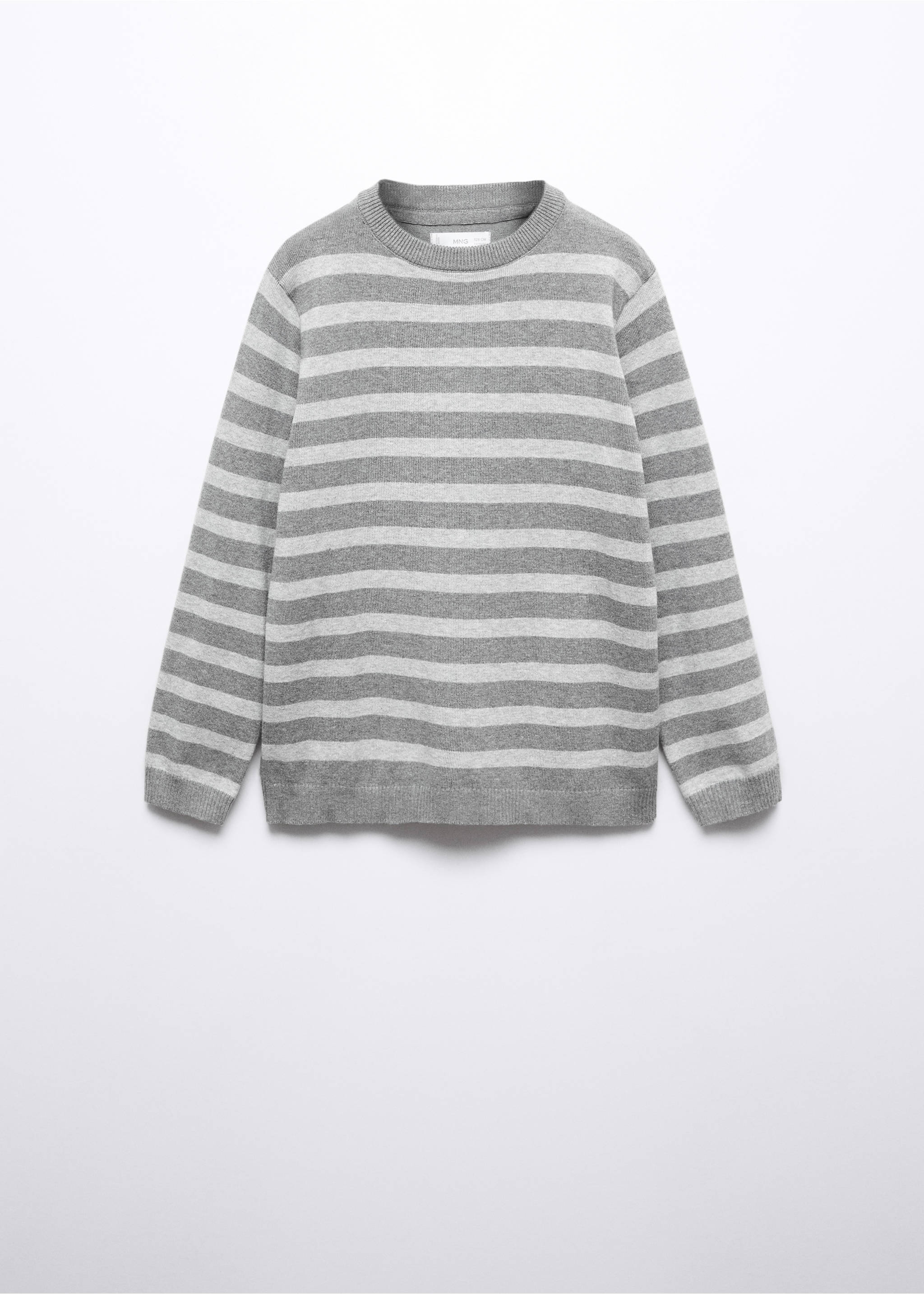 Gestreifter Strickpullover - Artikel ohne Model, Grau. Ref: 57073797-00.