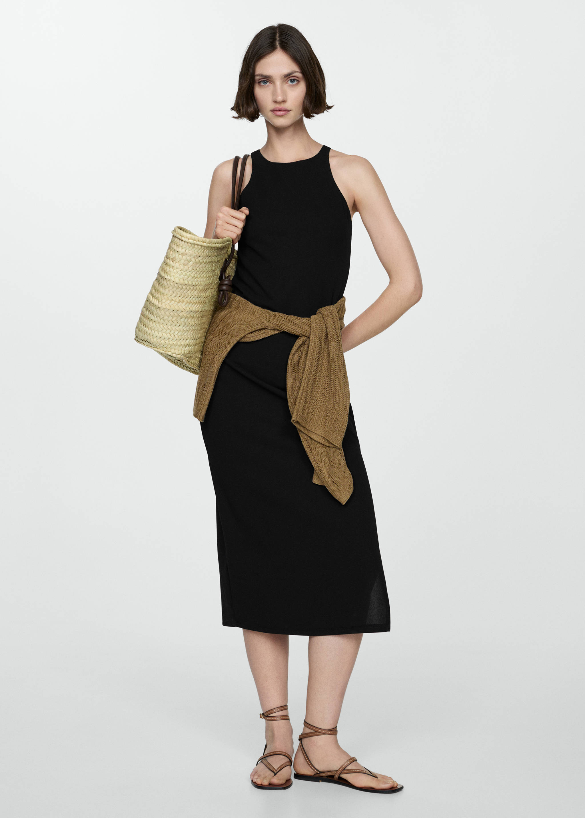 Midi-dress with slit - General plane