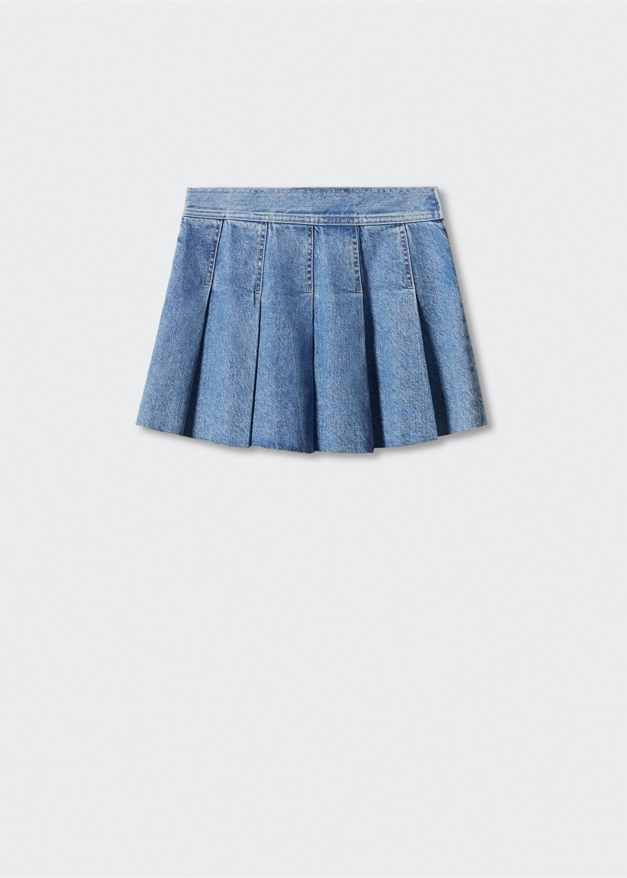 Džínová minisukně se sklady - Zboží bez modelu, Středně modrá. Ref: 57073808-00.