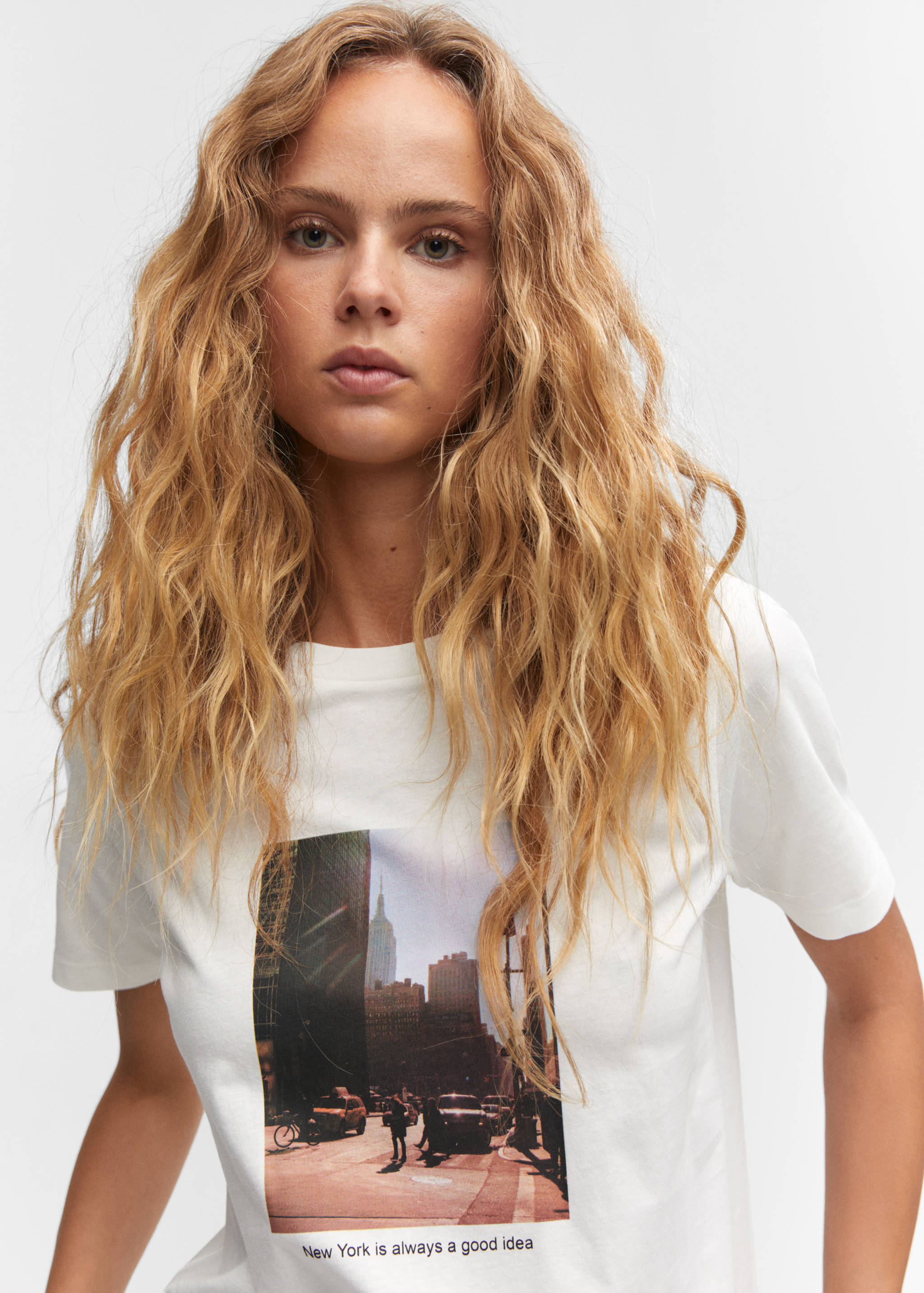 Printed cotton-blend T-shirt - Details of the article 1