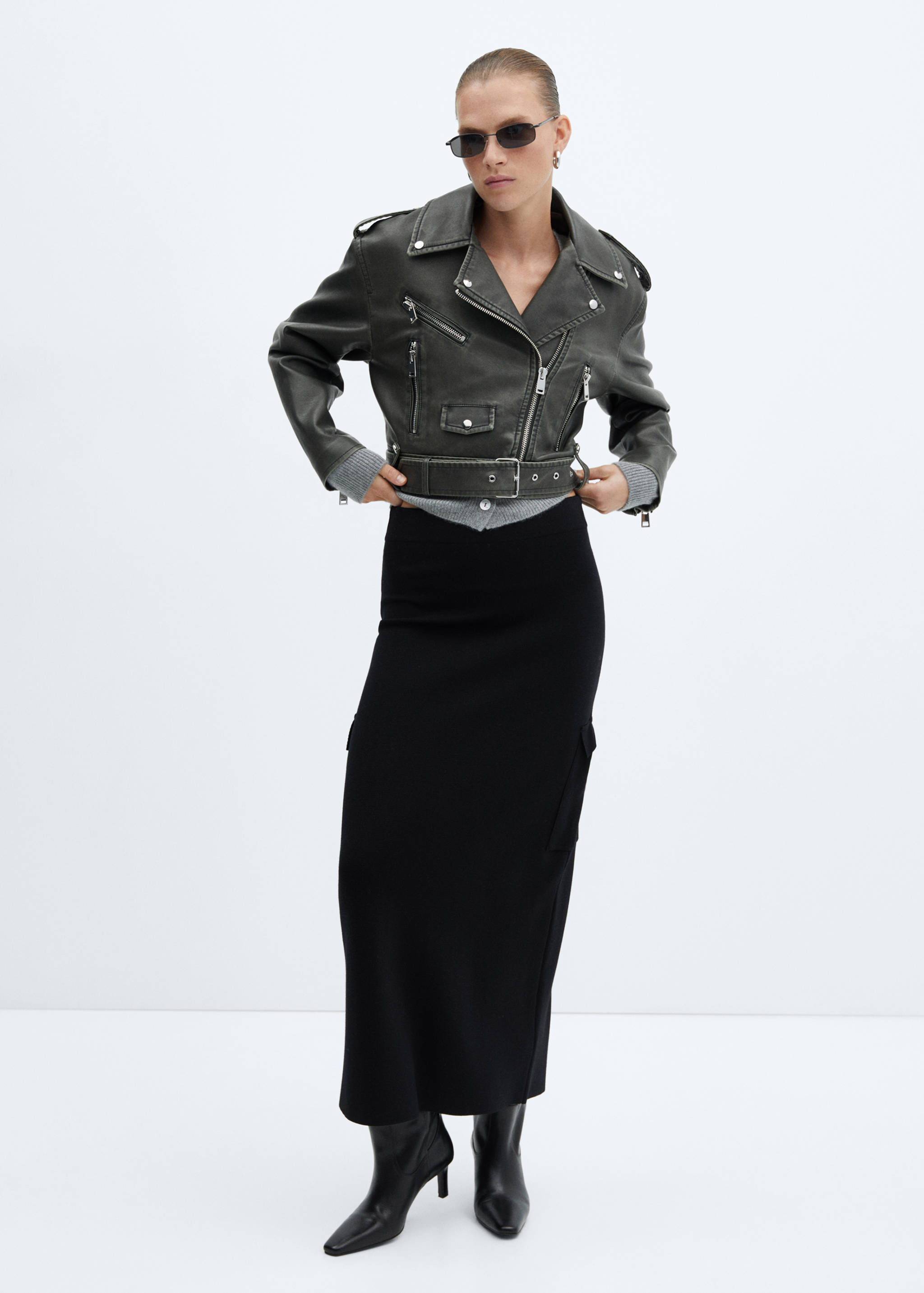 Jupe maille poches cargo - Plan général