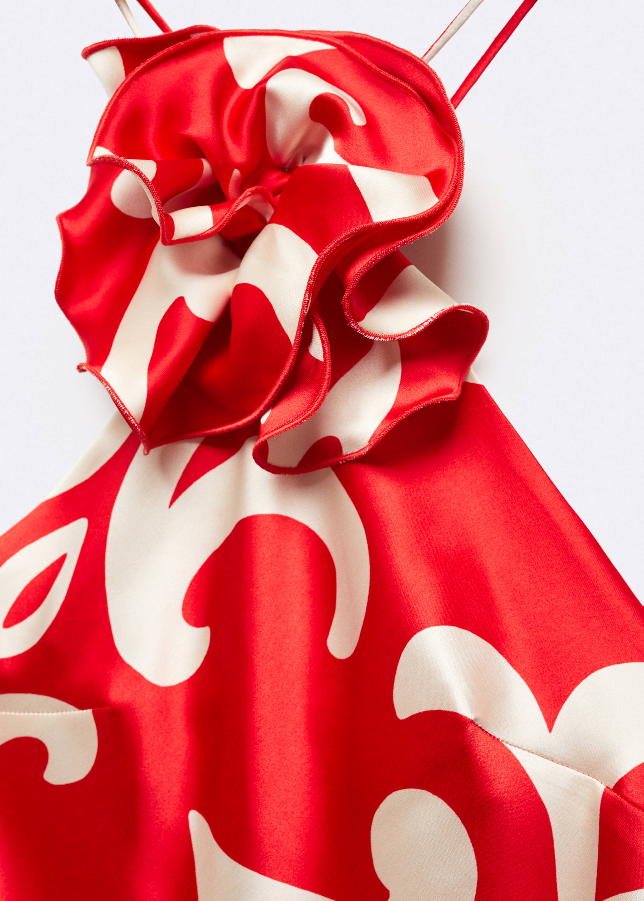 Satin top with decorative flower print - Details of the article 8