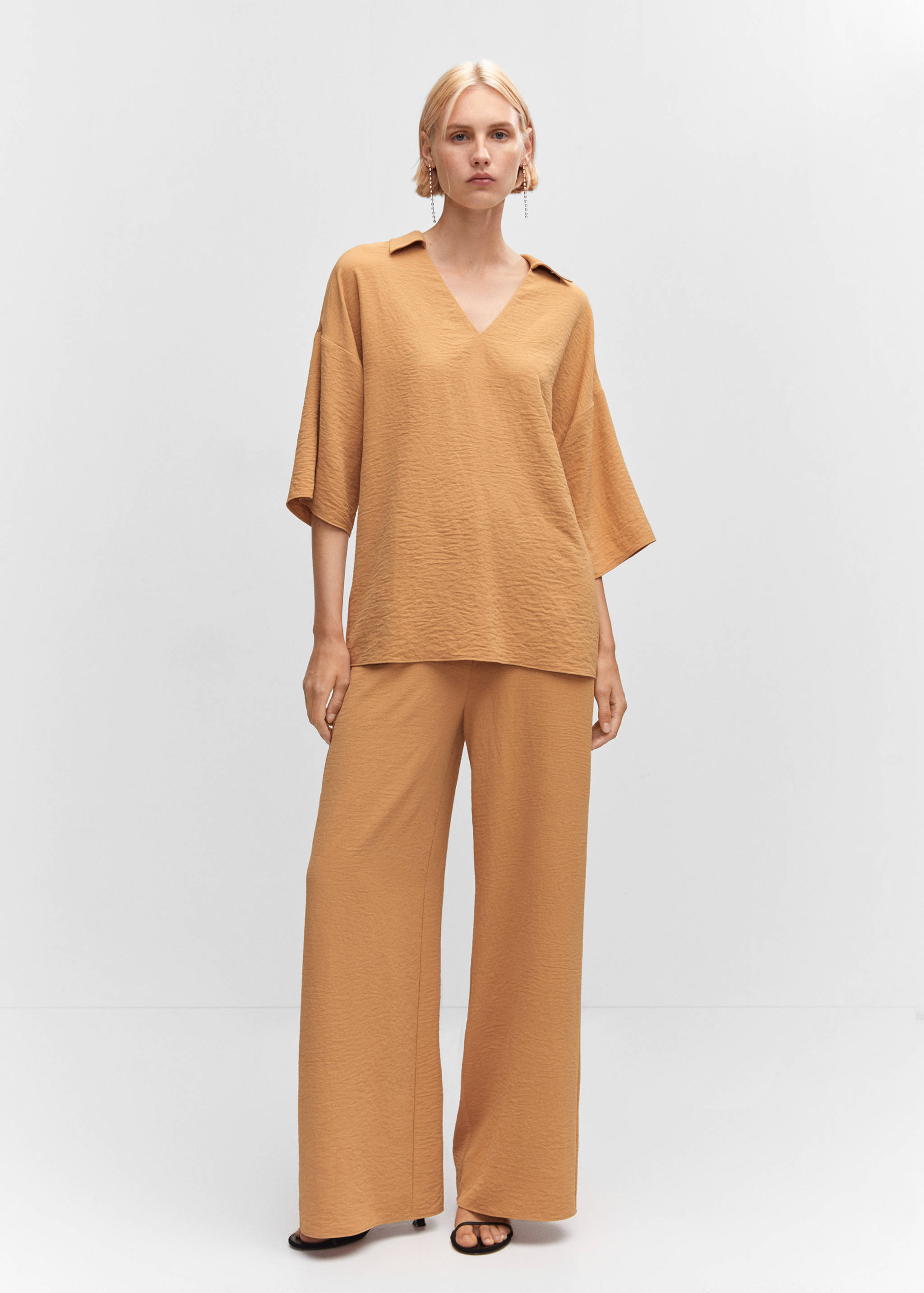 Double shirt-collar blouse - General plane