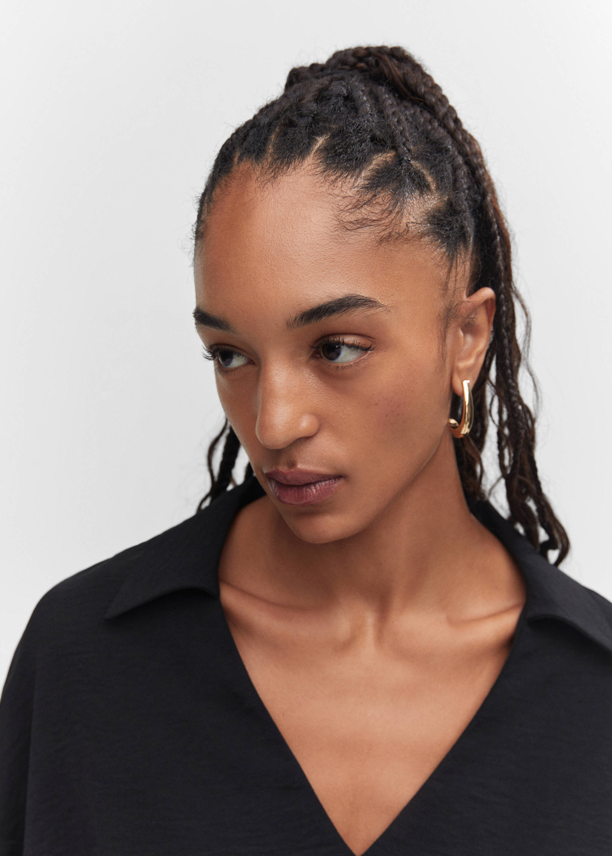 Double shirt-collar blouse - Details of the article 1