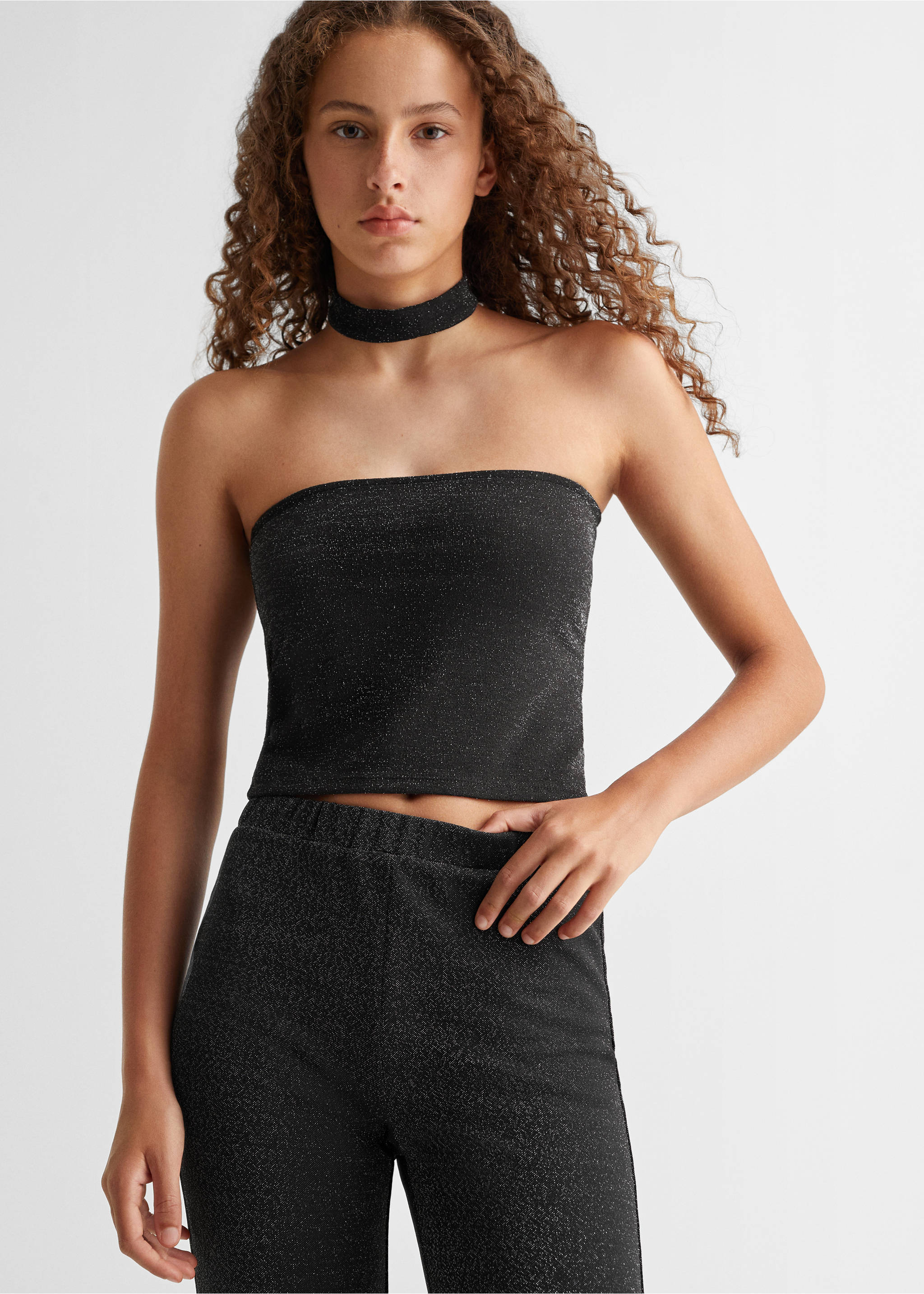 Leggings in Glanzoptik - Mittlere Ansicht, Schwarz. Ref: 57074015-00.