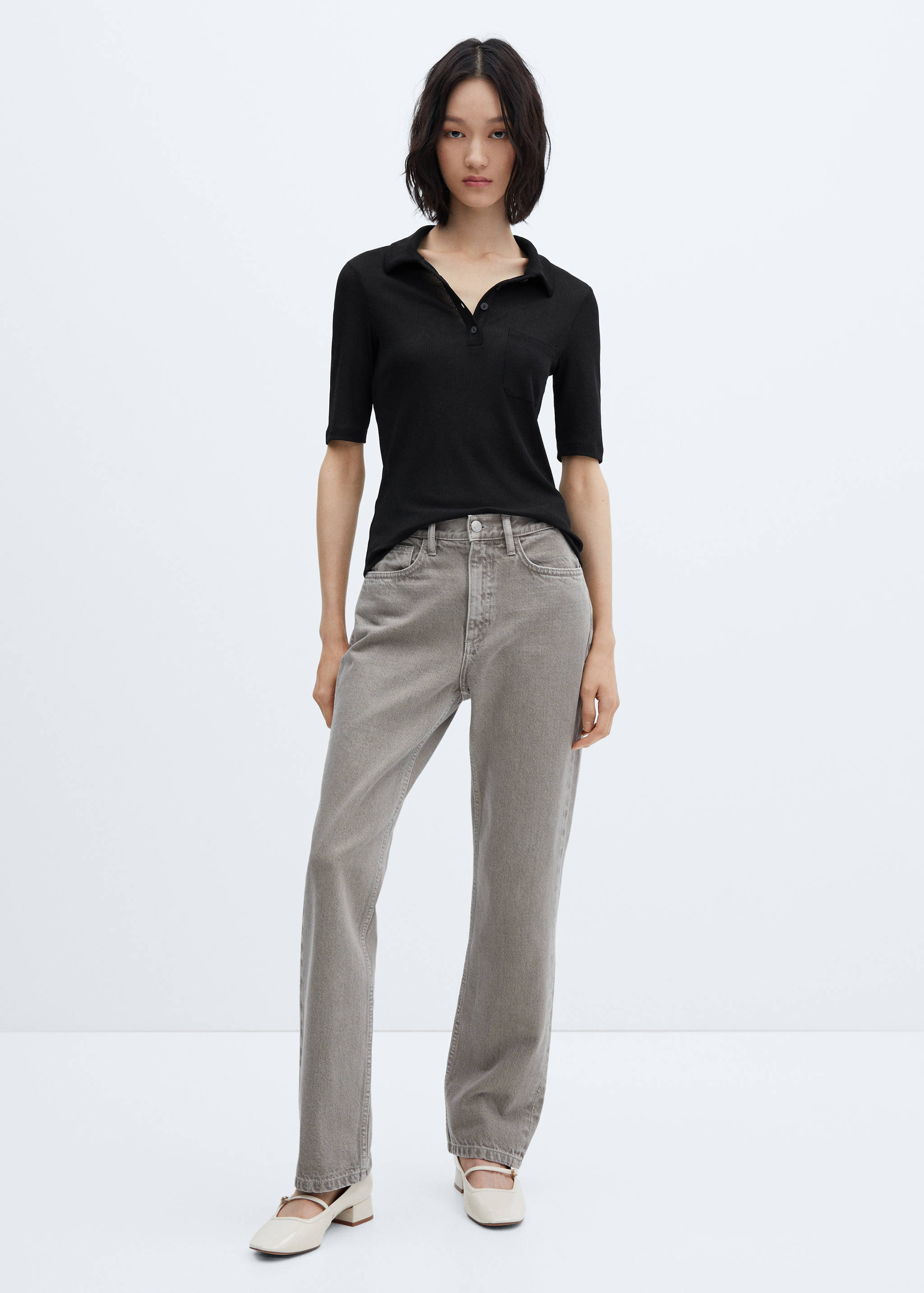 Short-sleeved polo shirt with buttons - General plane