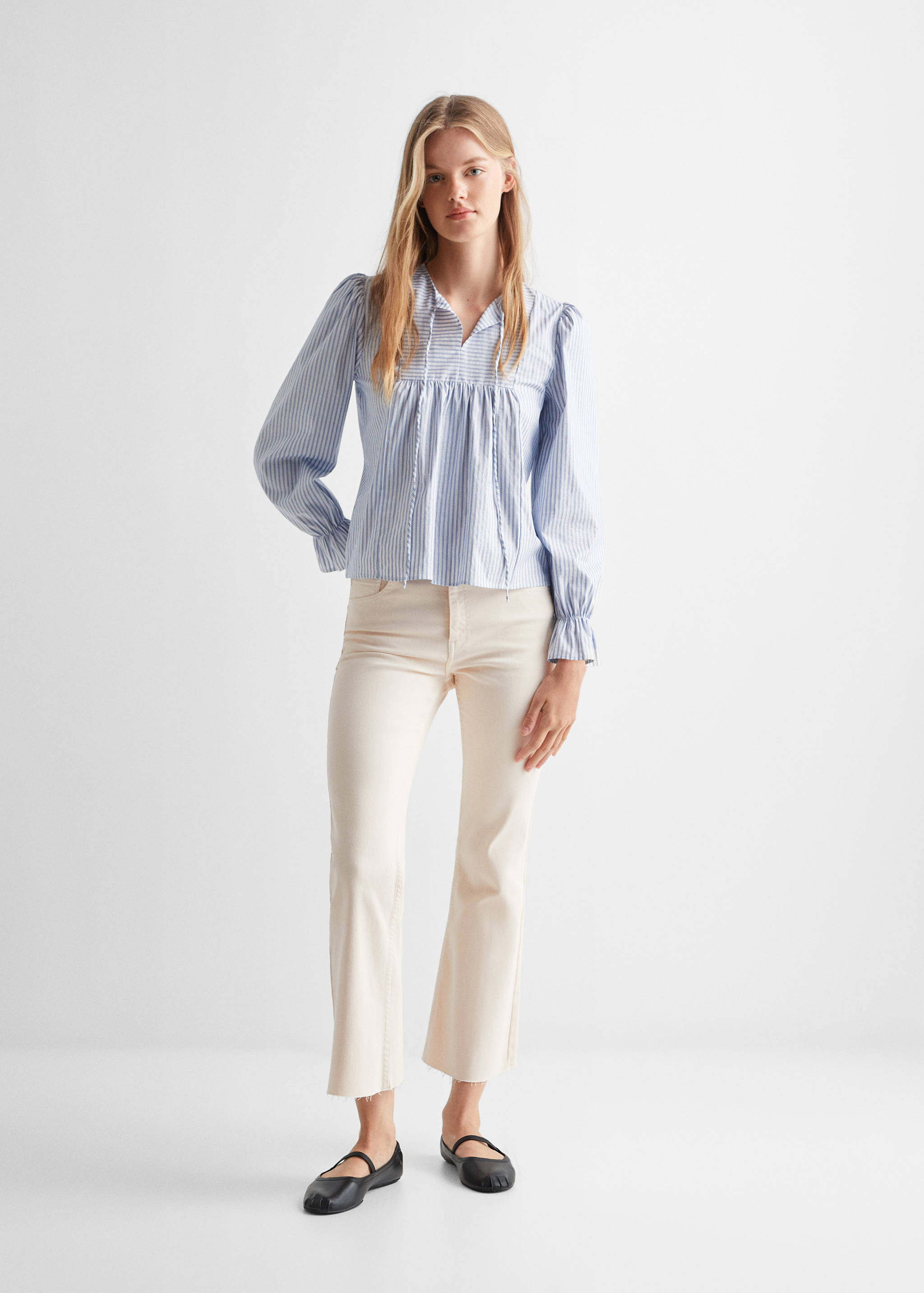 Striped cotton blouse - General plane
