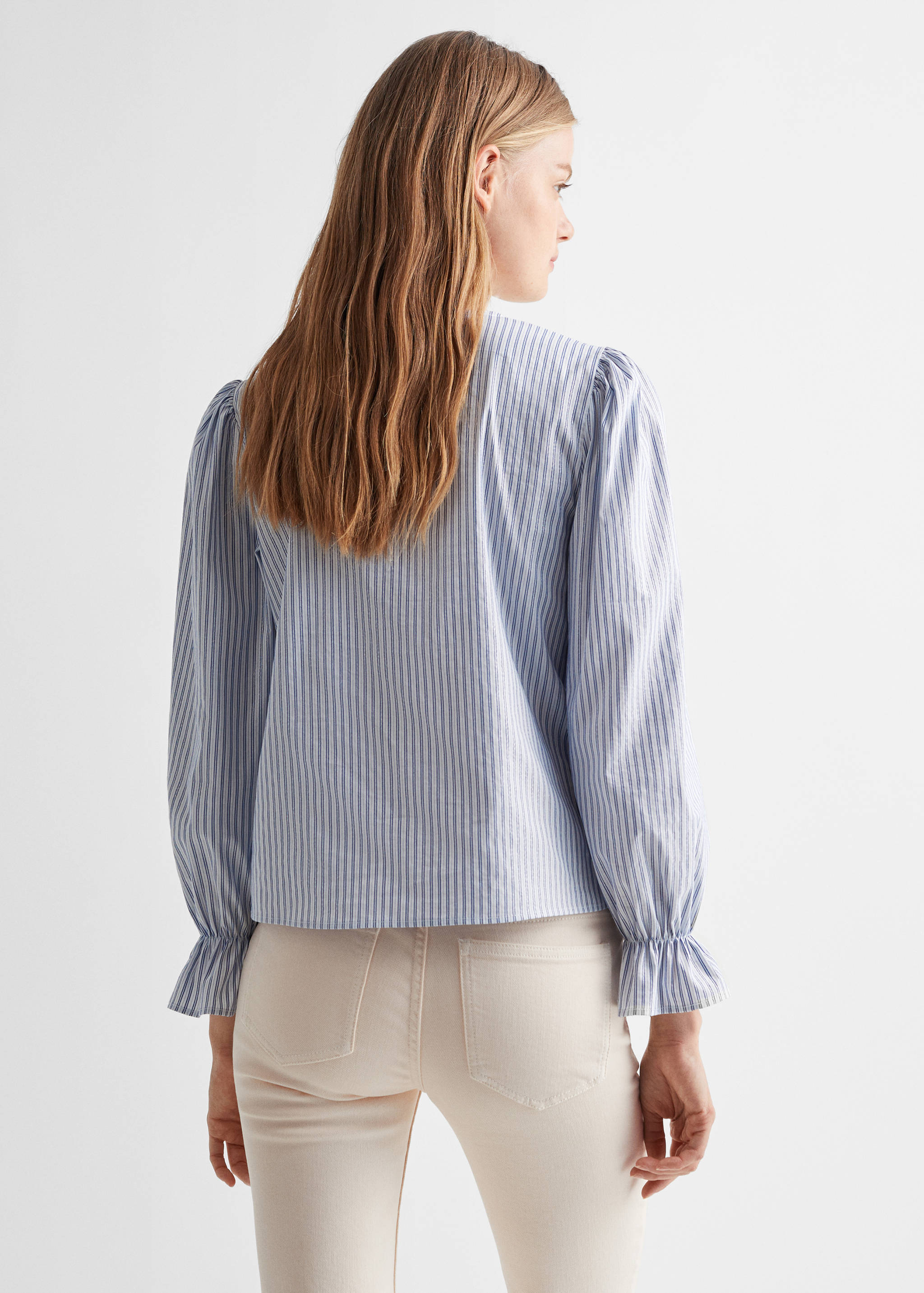 Striped cotton blouse - Reverse of the article