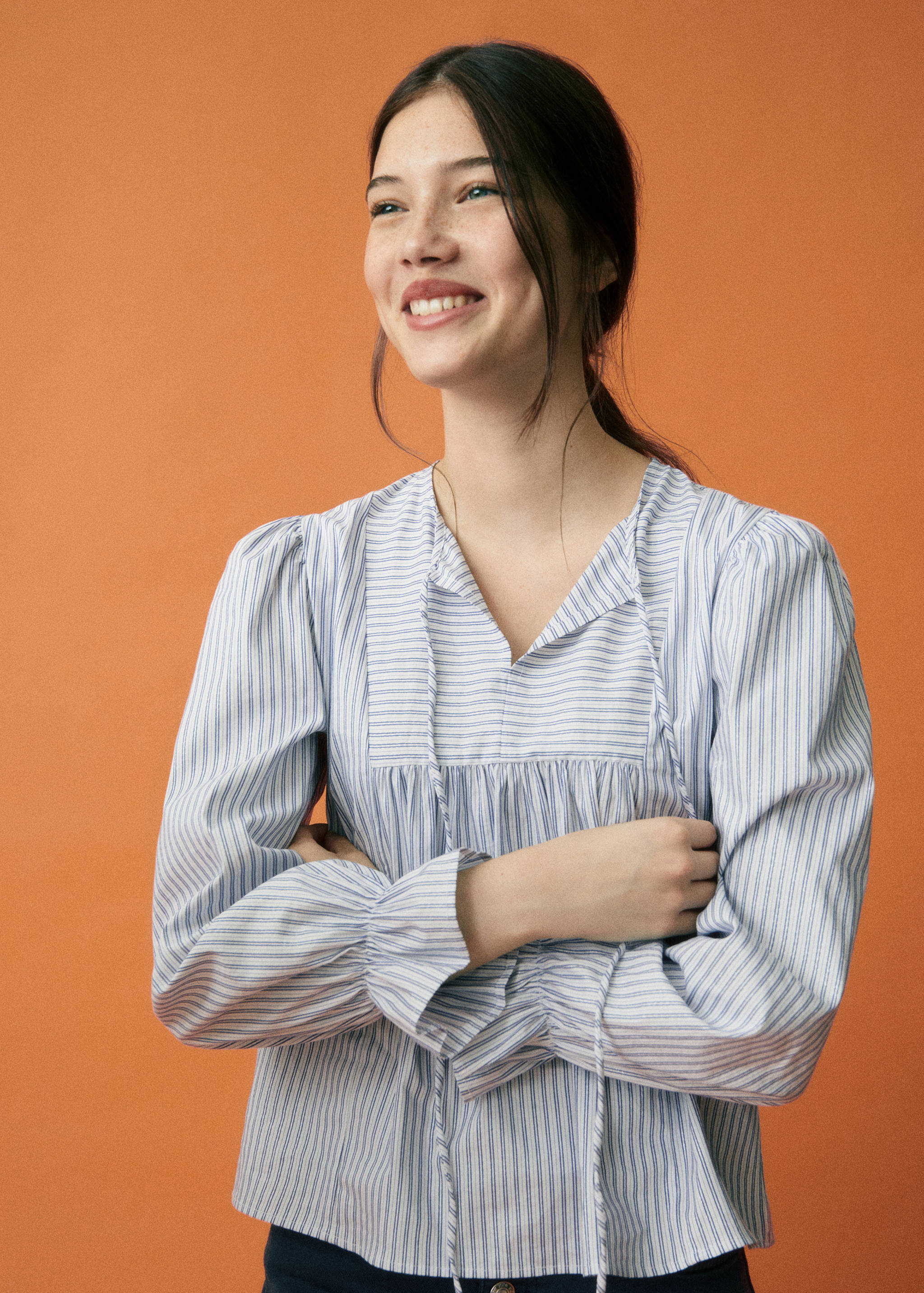 Striped cotton blouse - Details of the article 5