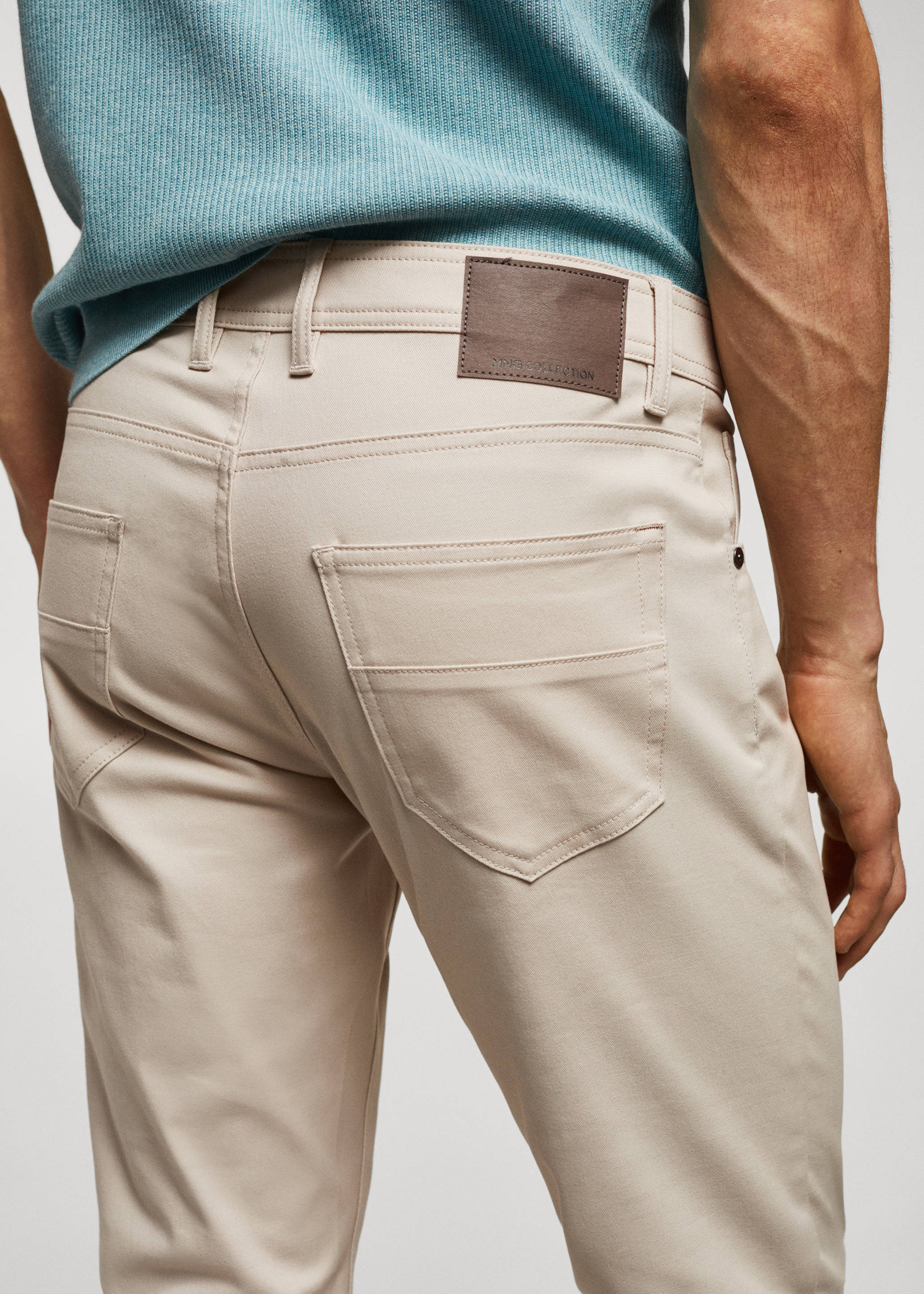 Slim fit serge cotton trousers - Details of the article 4