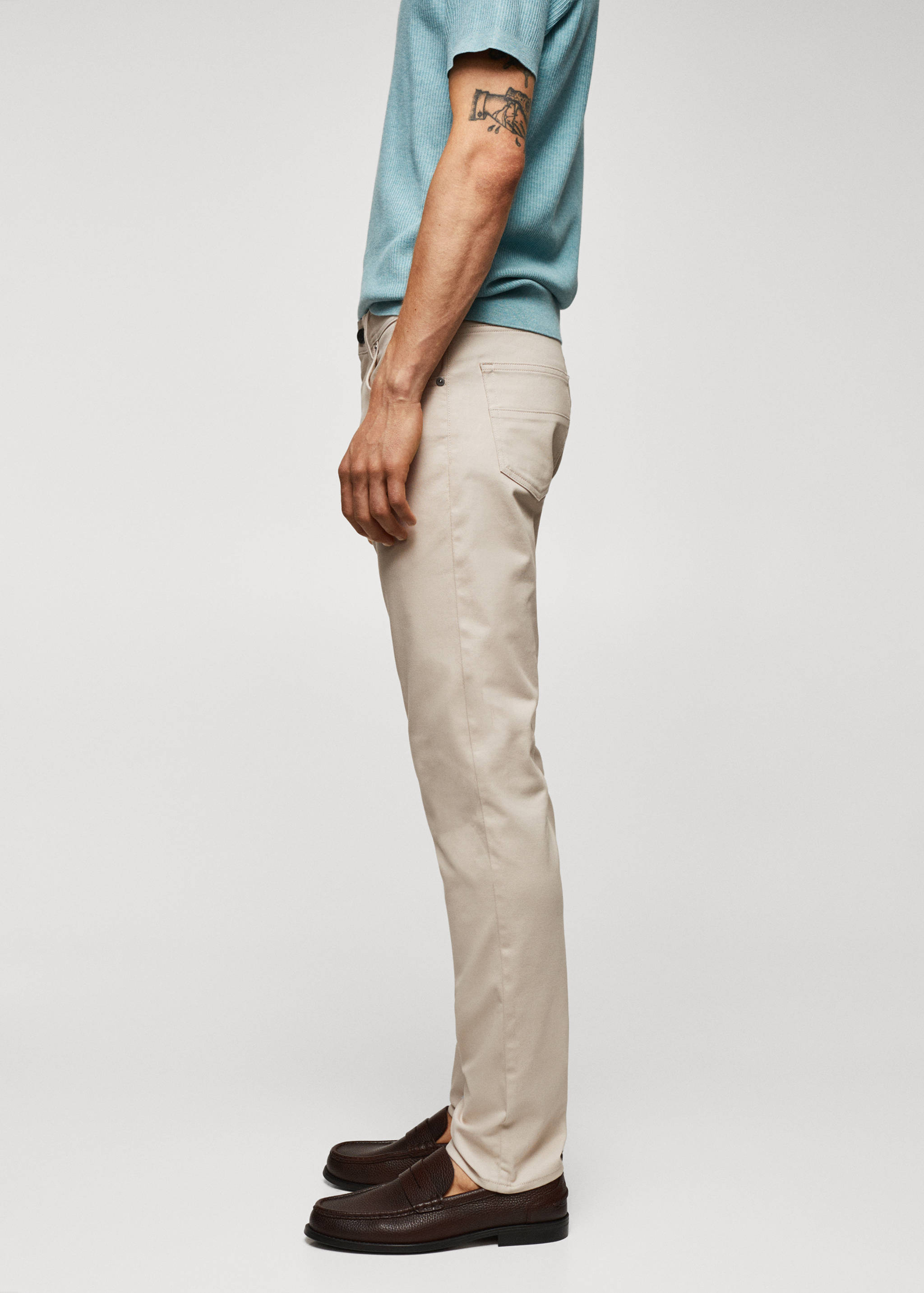 Slim fit serge cotton trousers - Details of the article 2