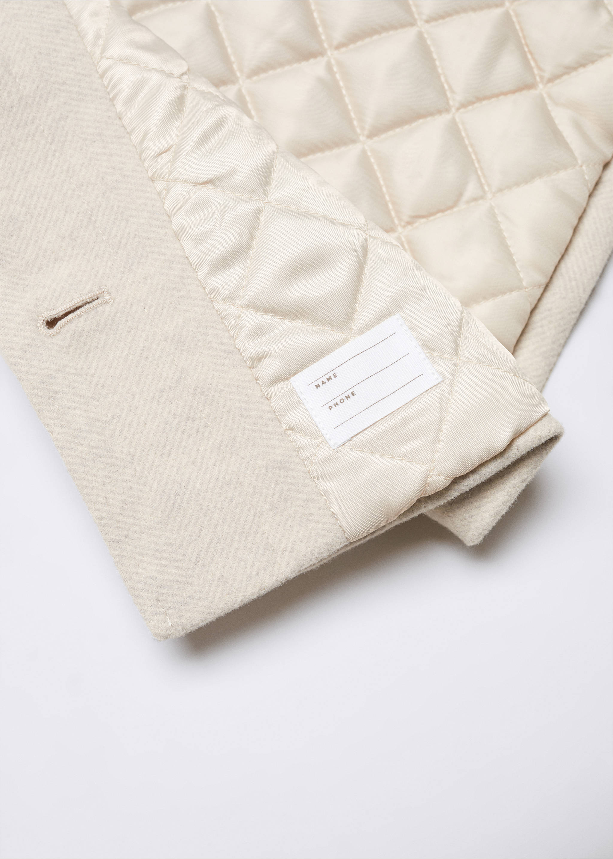 Mantel mit Reverskragen - Detail des Artikels 0, Ecru. Ref: 57074393-00.