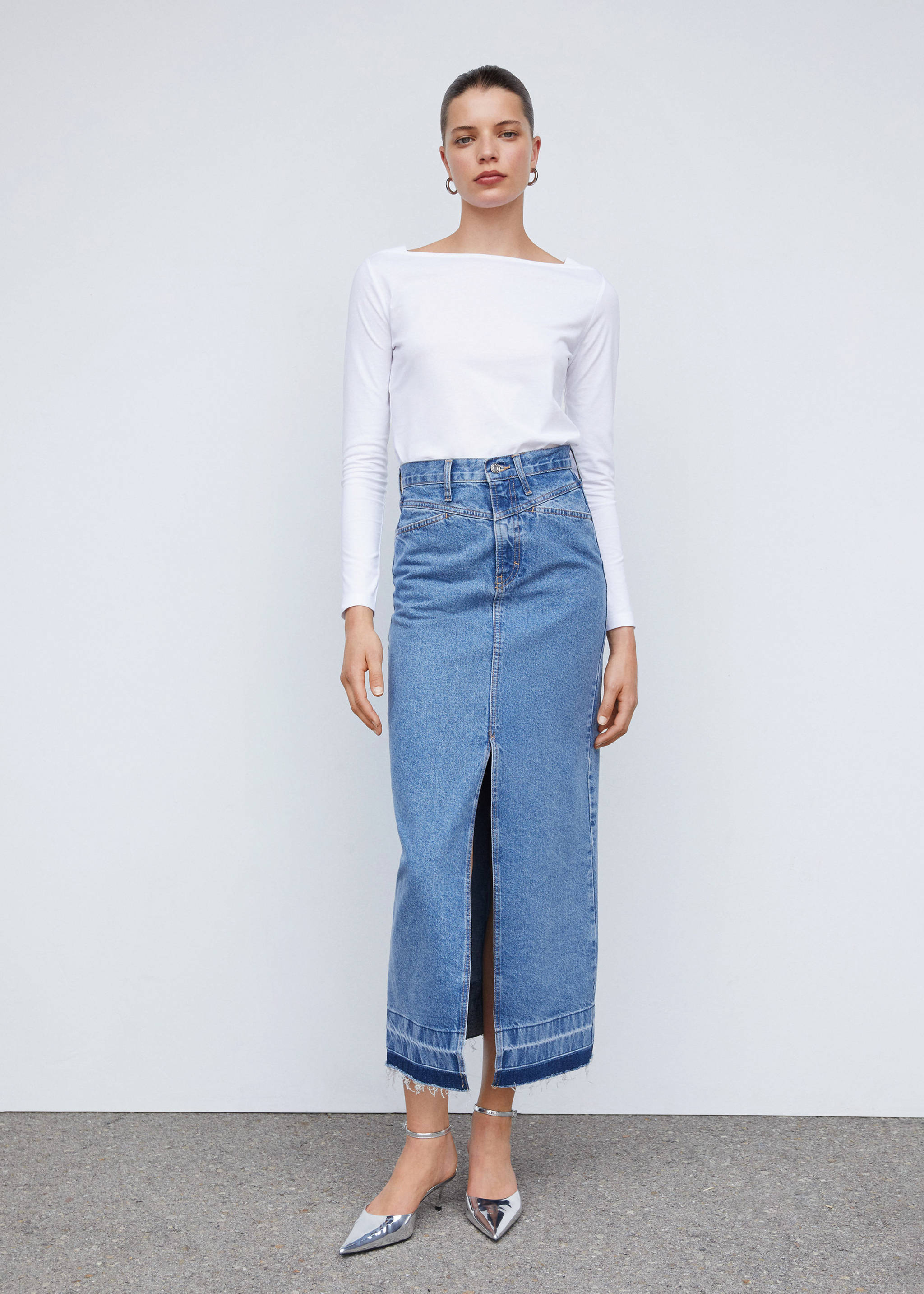 Cotton boat neck t-shirt - General plane