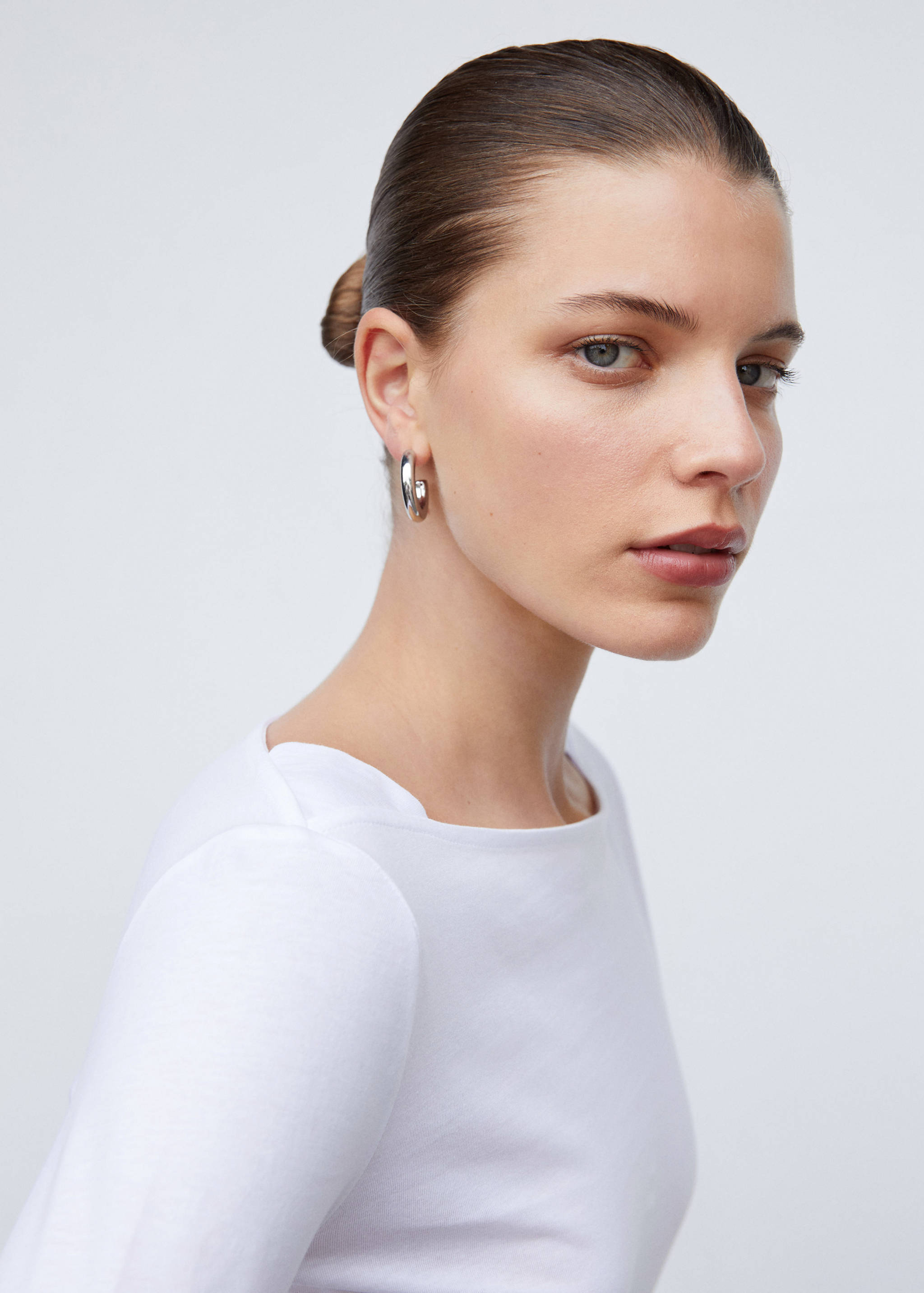 Cotton boat neck t-shirt - Details of the article 1