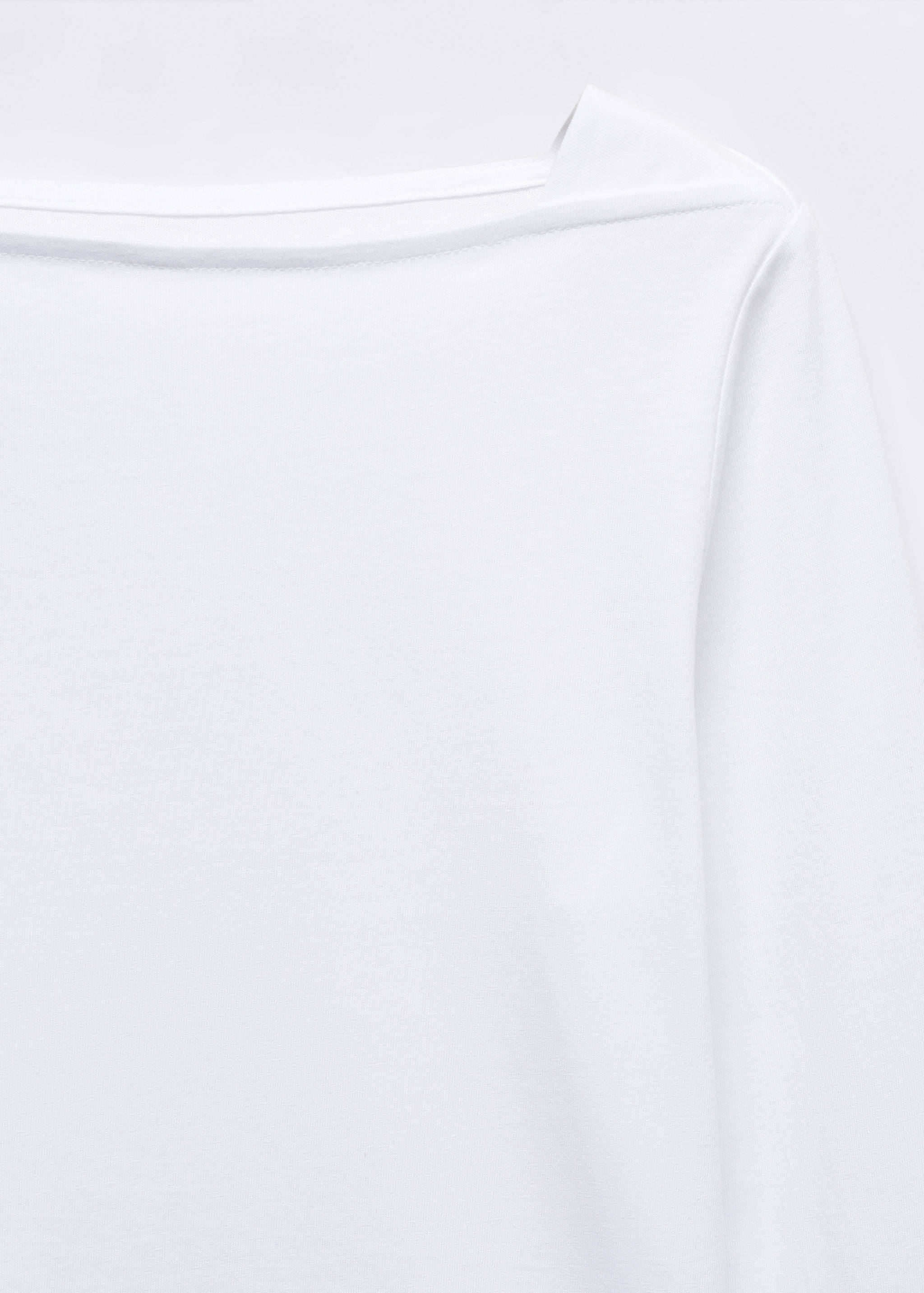 Cotton boat neck t-shirt - Details of the article 8