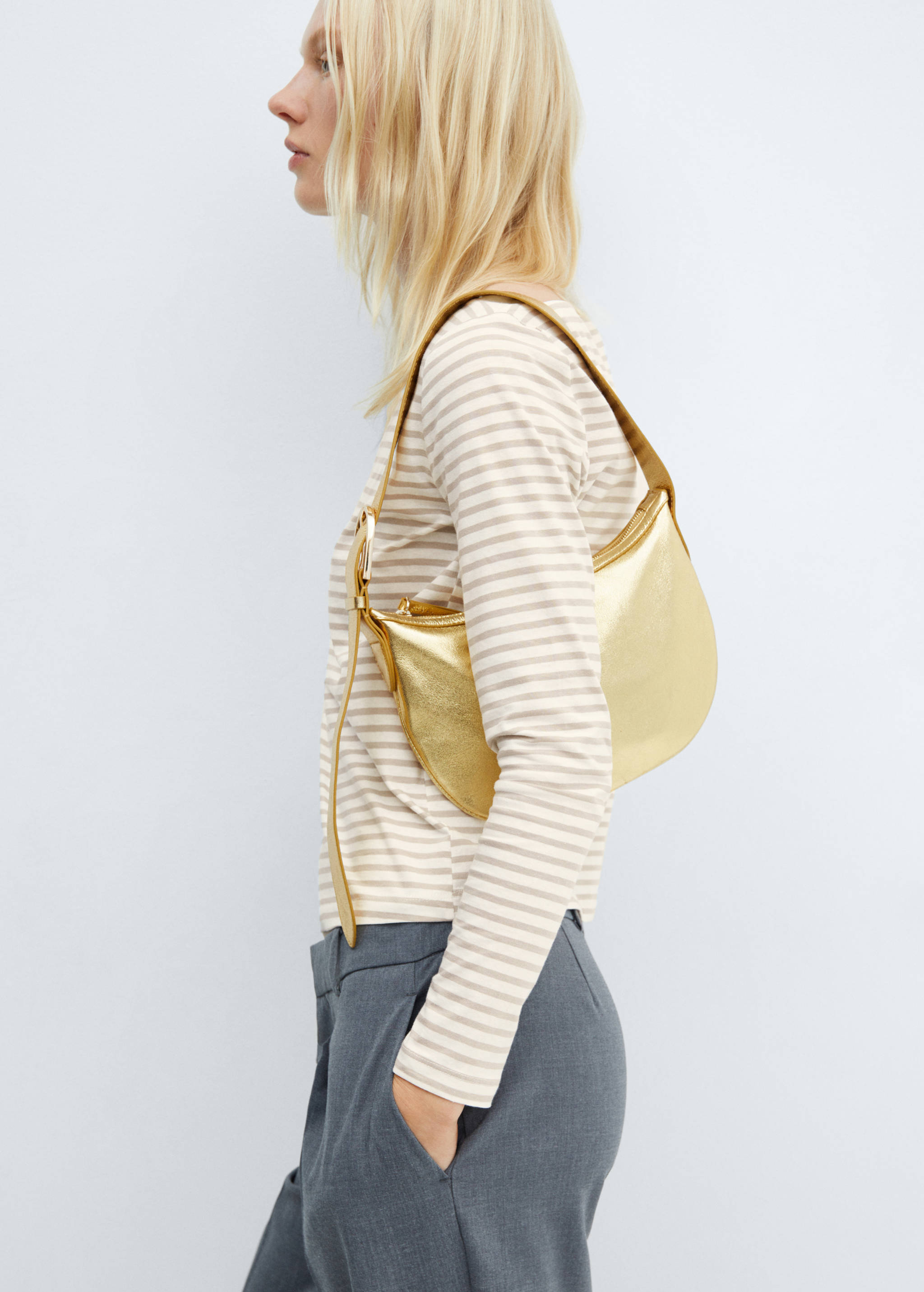 Cotton boat neck t-shirt - Details of the article 2