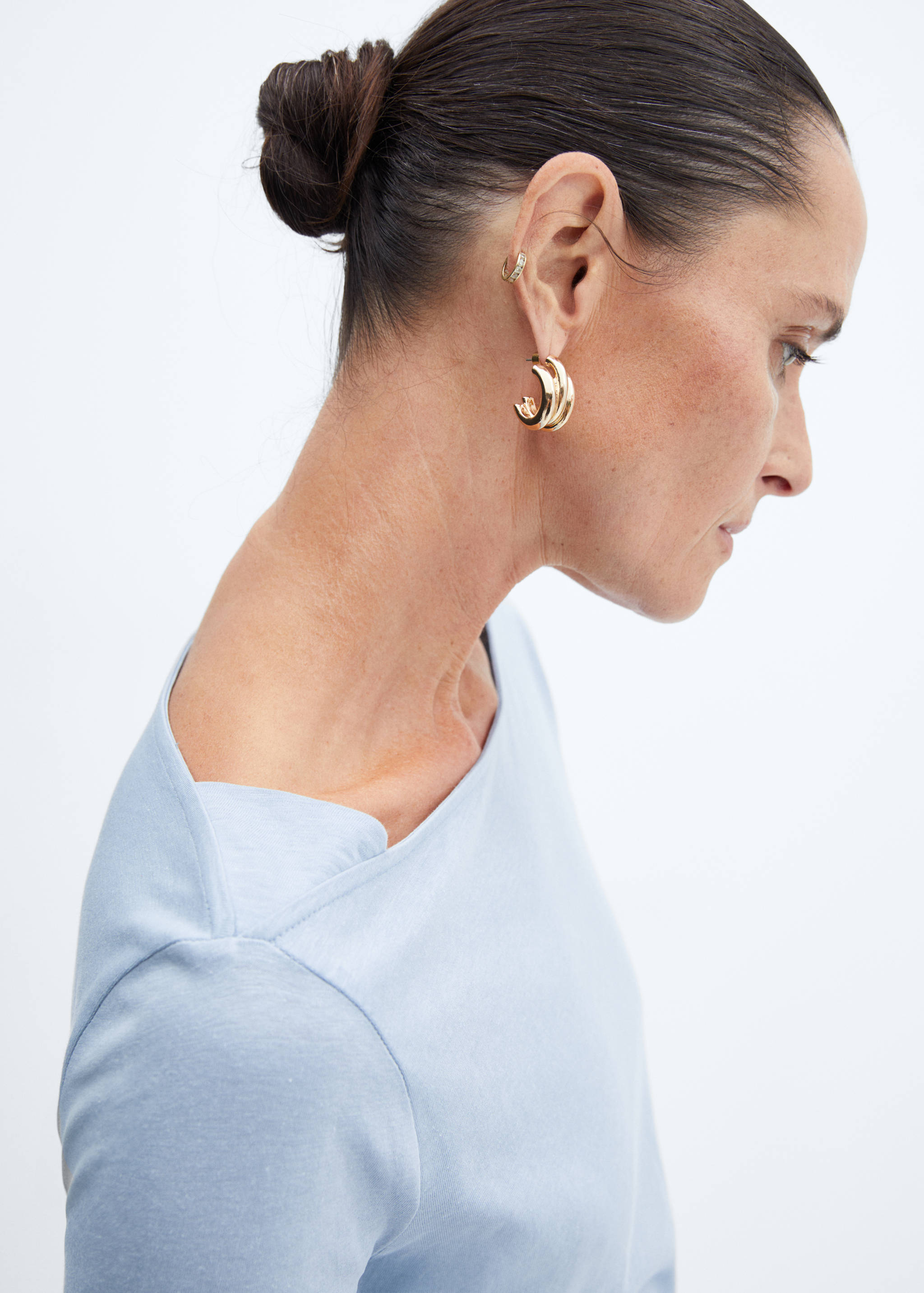 Cotton boat neck t-shirt - Details of the article 1