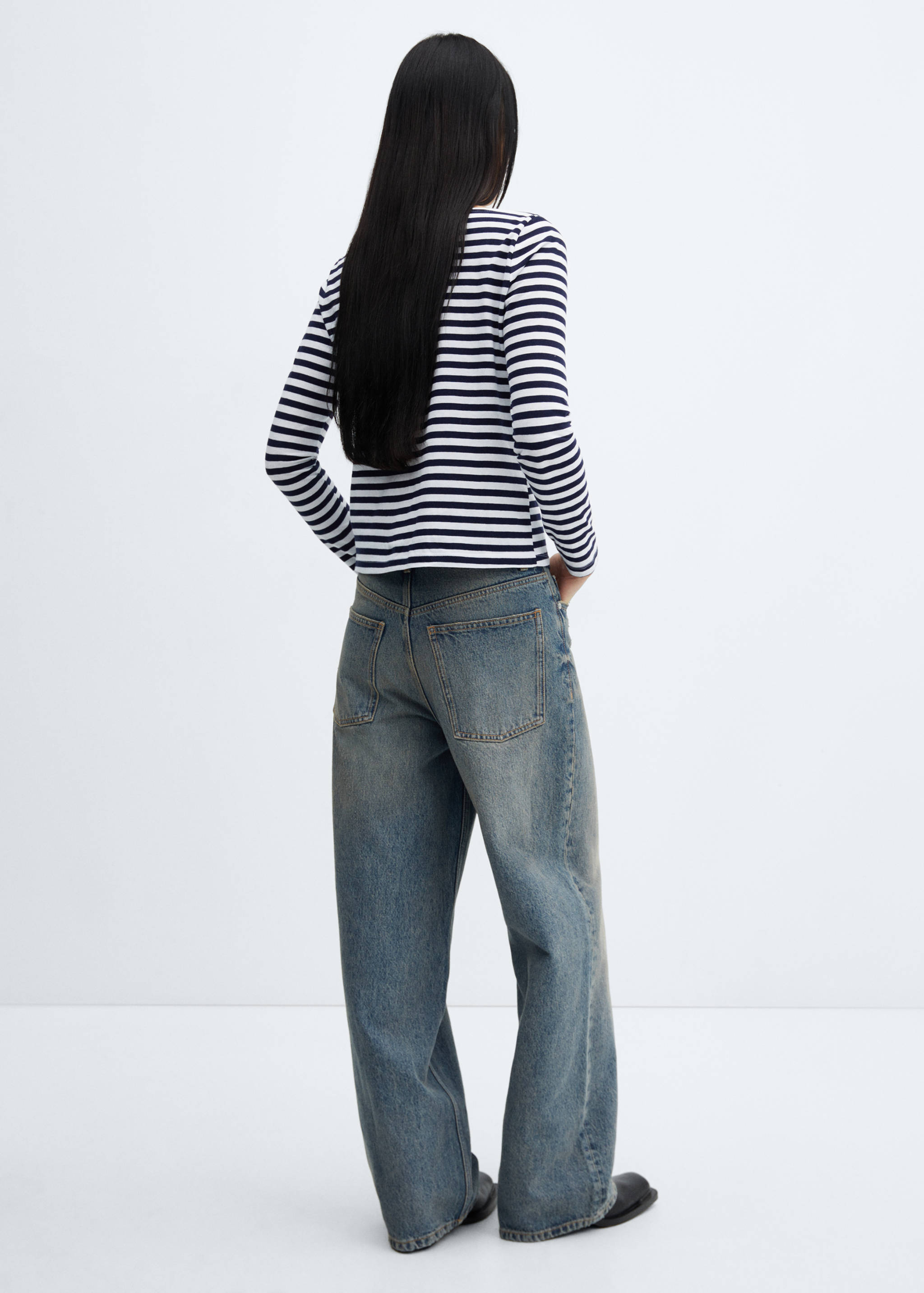 Cotton boat neck t-shirt - Reverse of the article