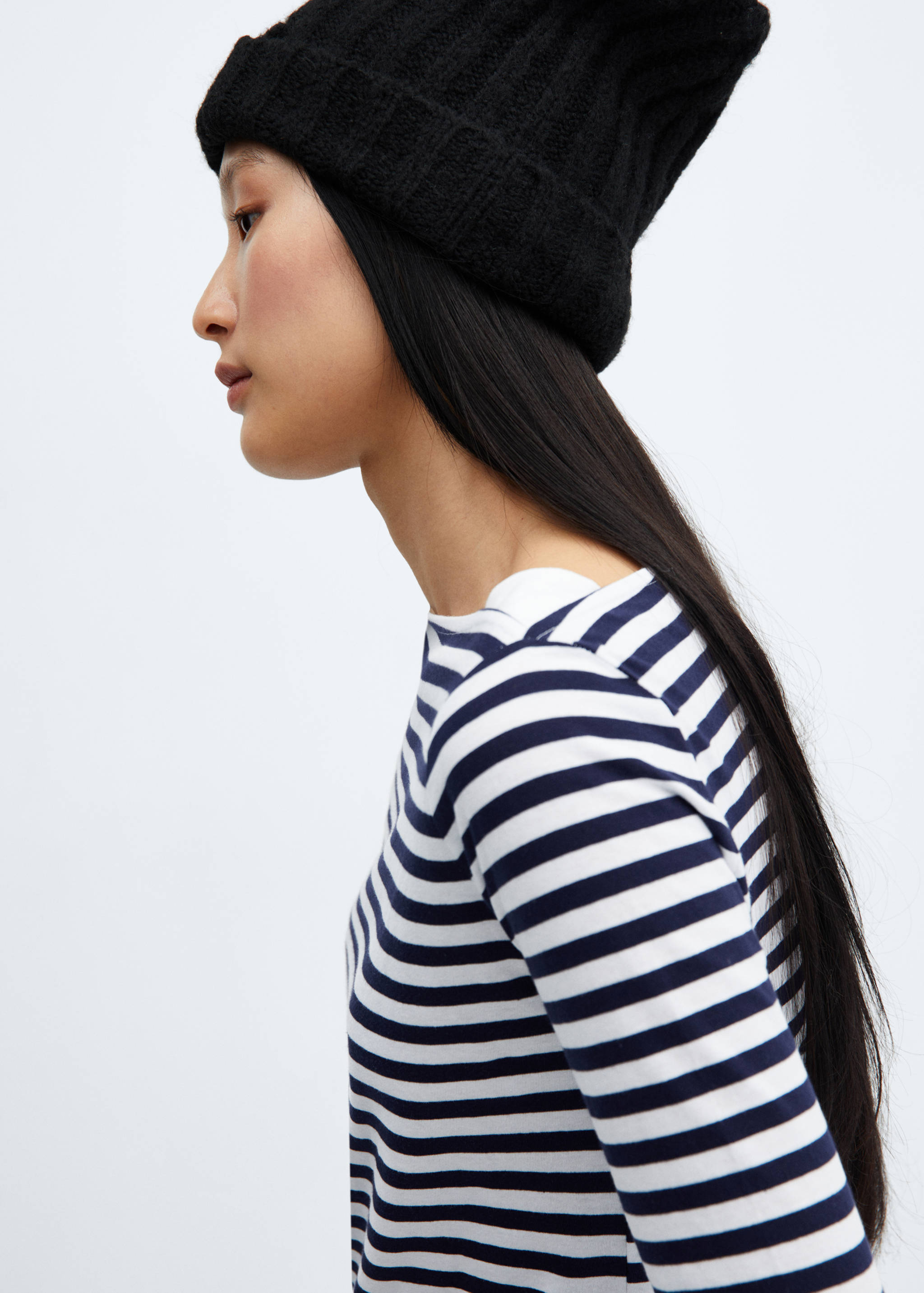 Cotton boat neck t-shirt - Details of the article 1