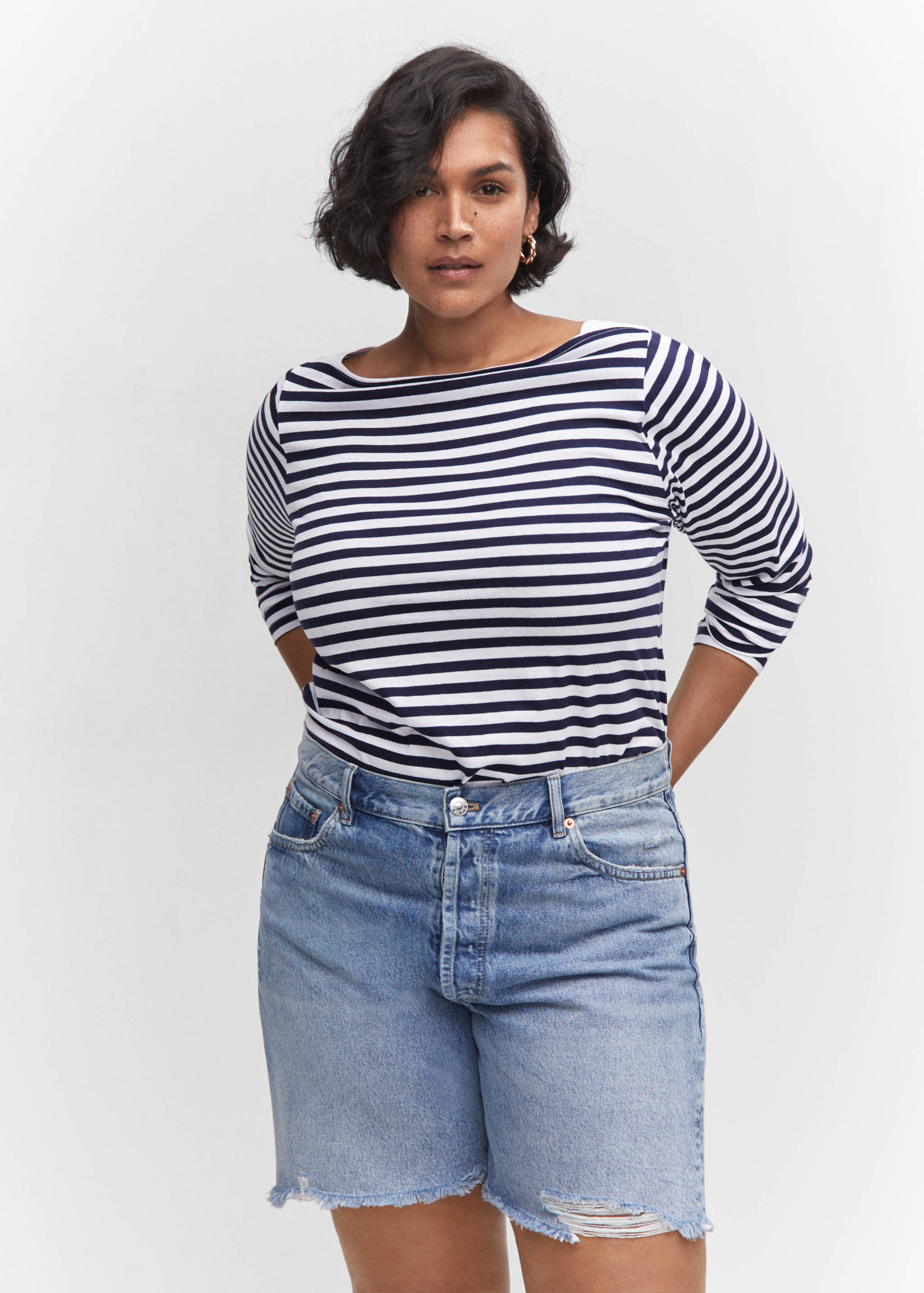 Cotton boat neck t-shirt - Details of the article 5