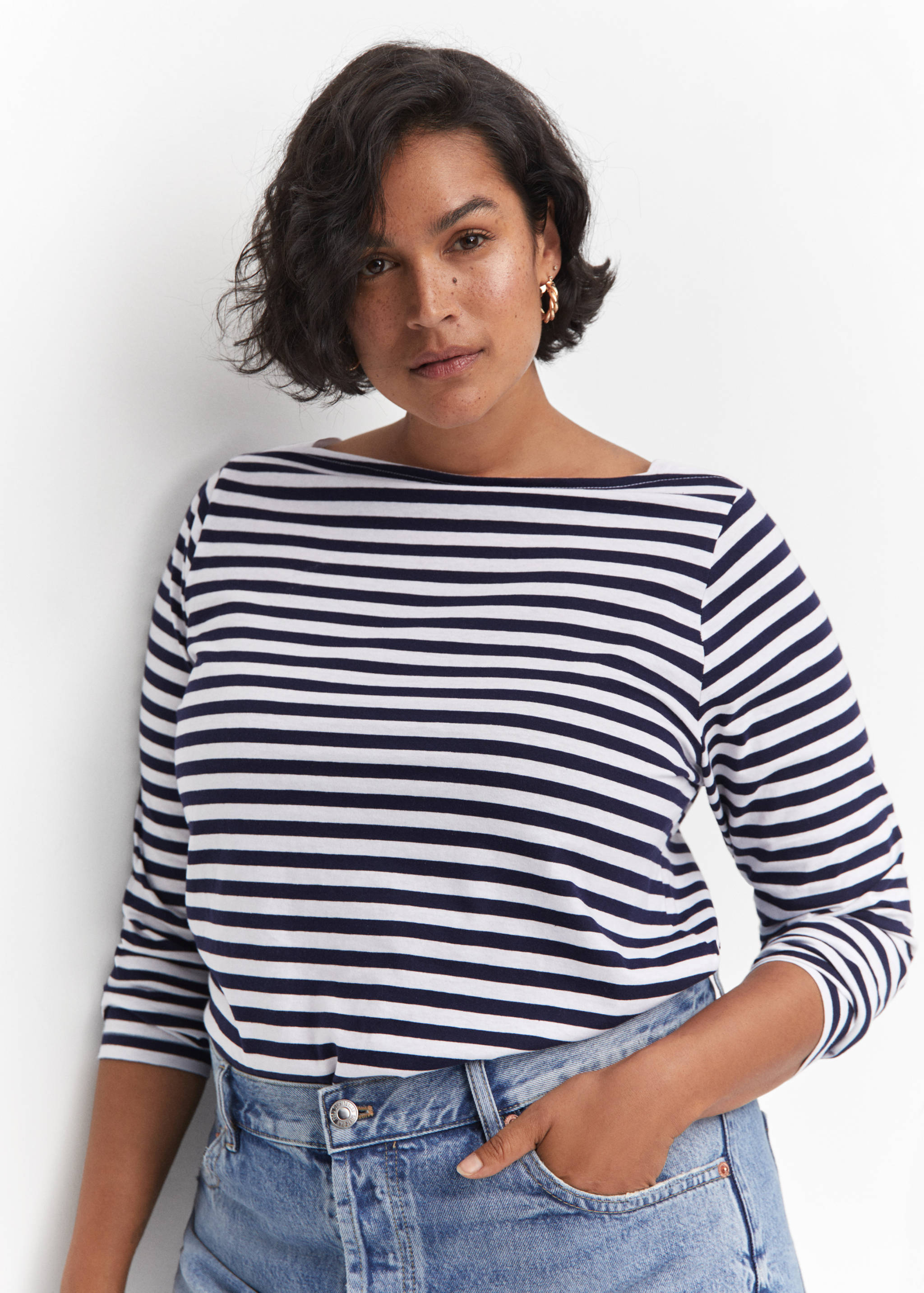 Cotton boat neck t-shirt - Details of the article 4