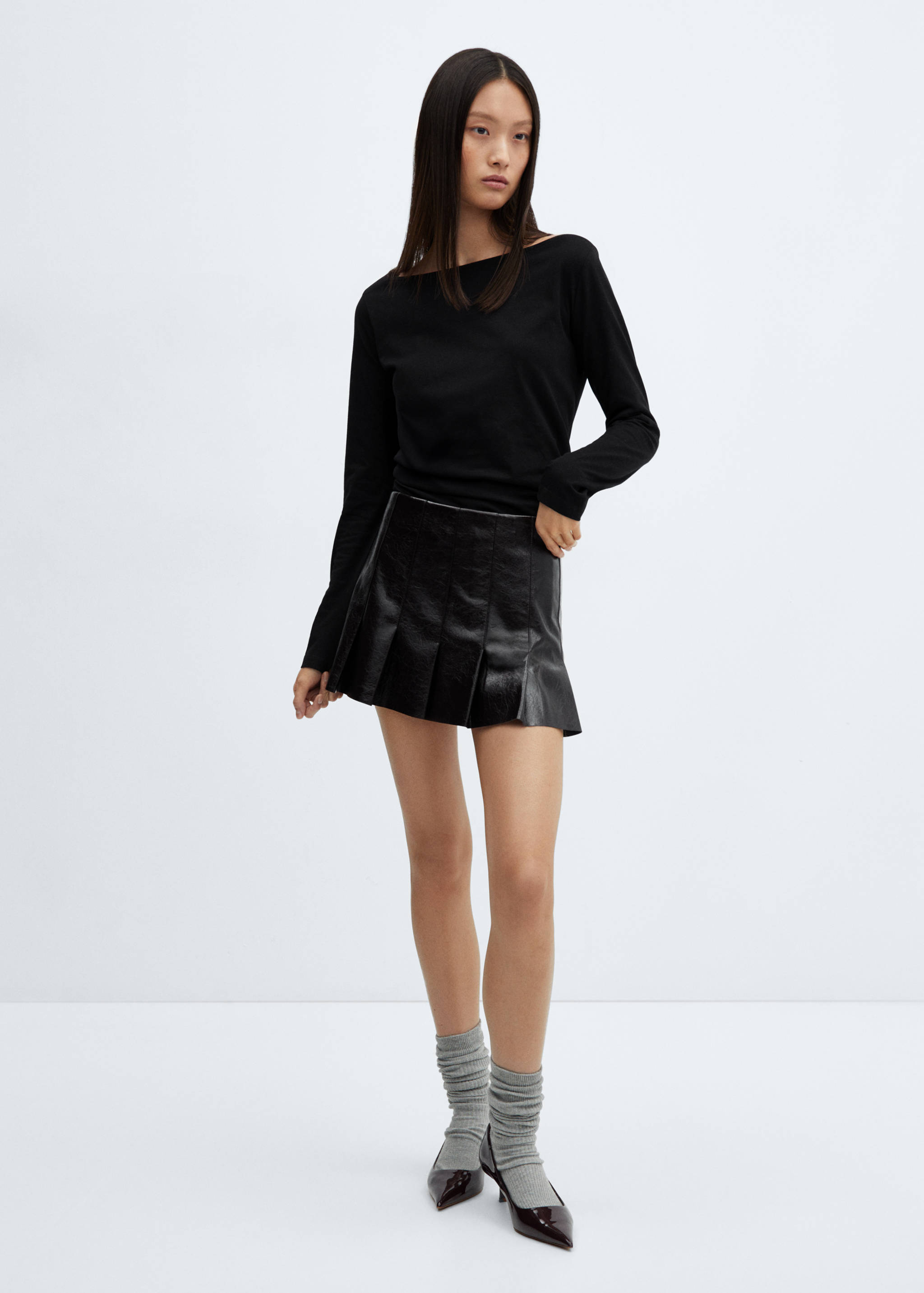 Cotton boat neck t-shirt - General plane