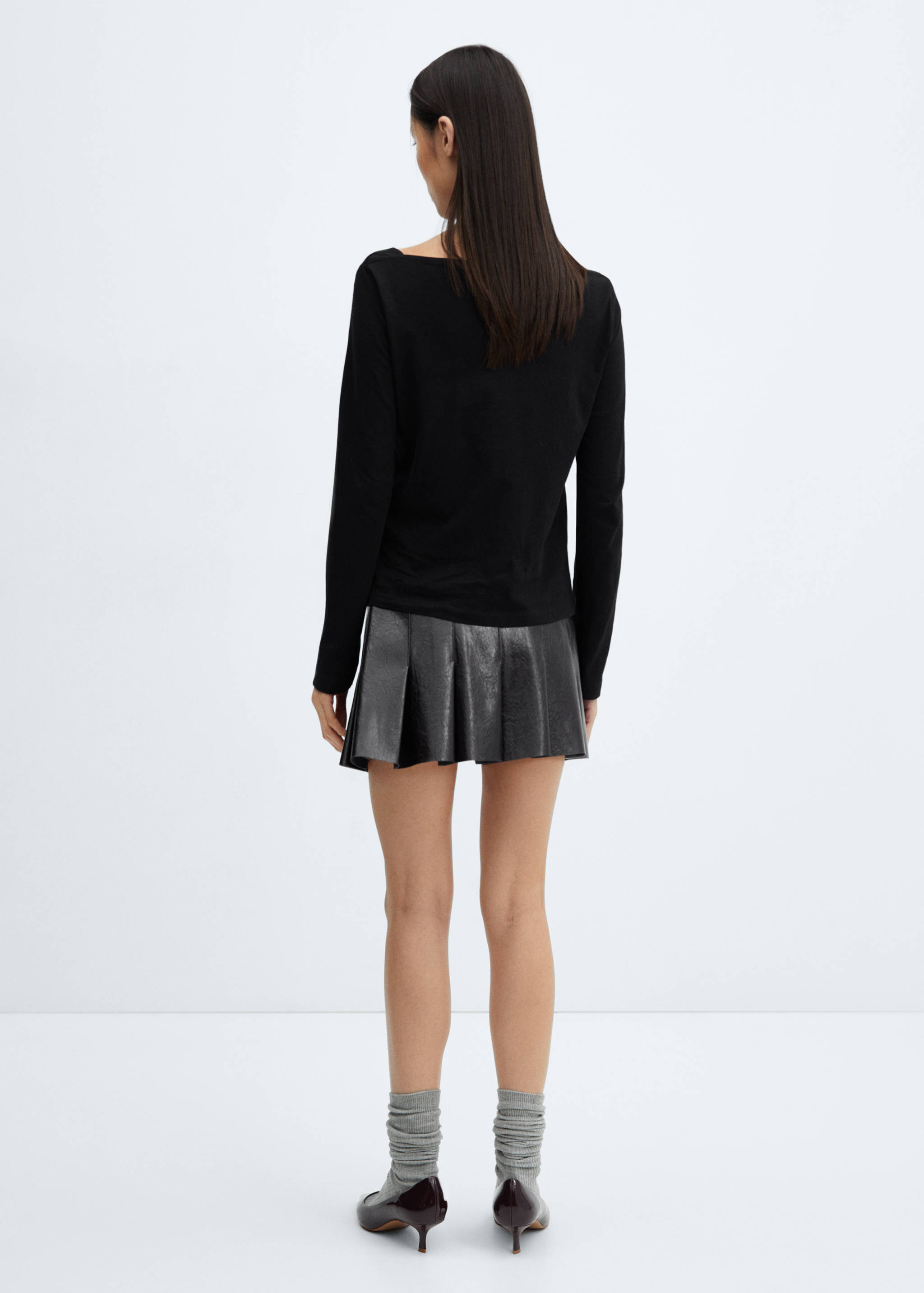 Cotton boat neck t-shirt - Reverse of the article