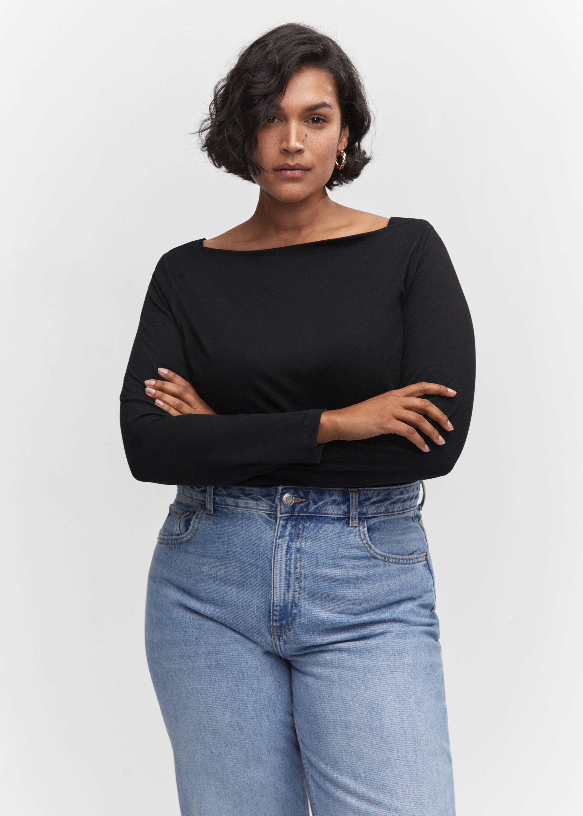 Cotton boat neck t-shirt - Details of the article 5