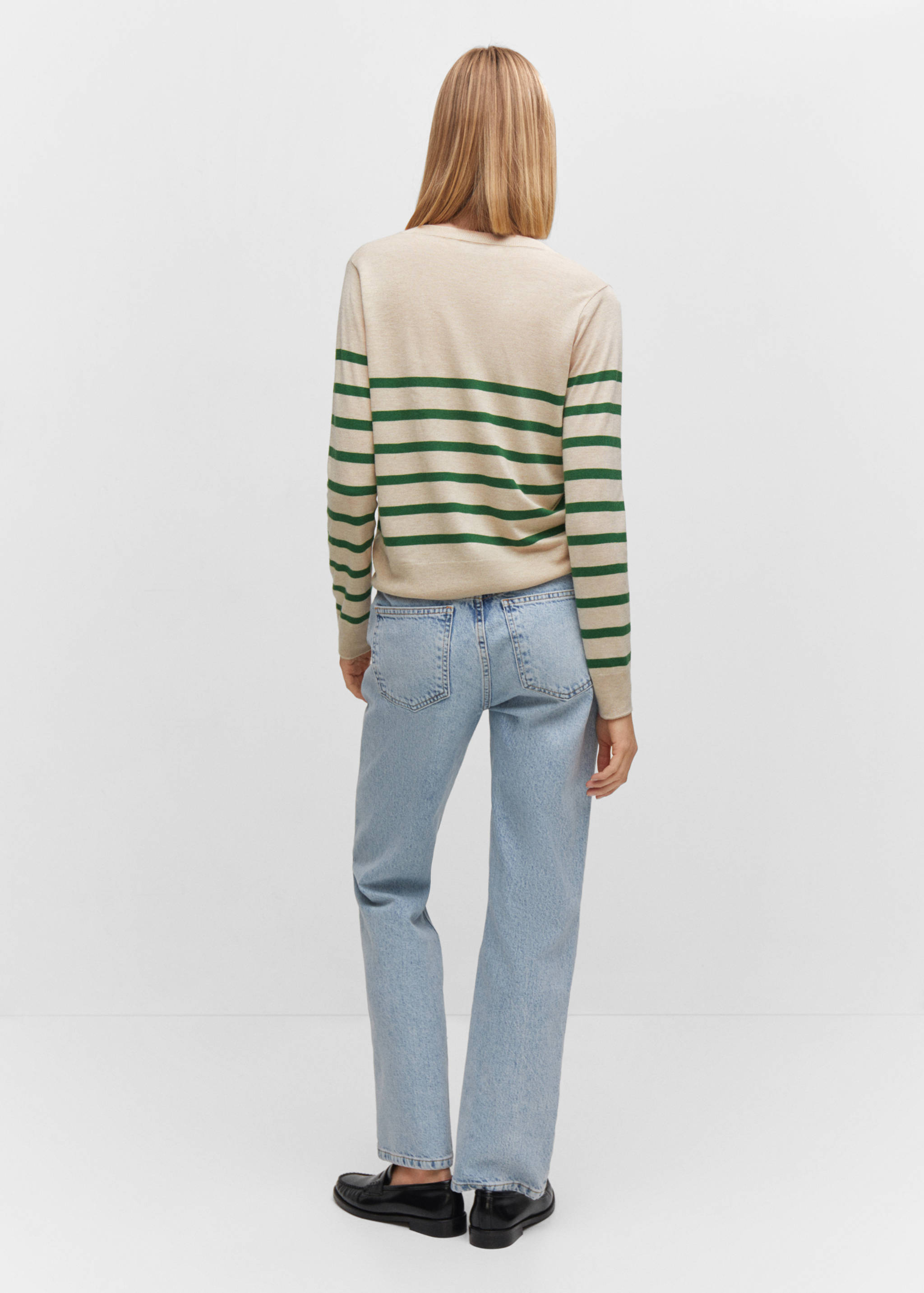Striped fine-knit sweater - Reverse of the article