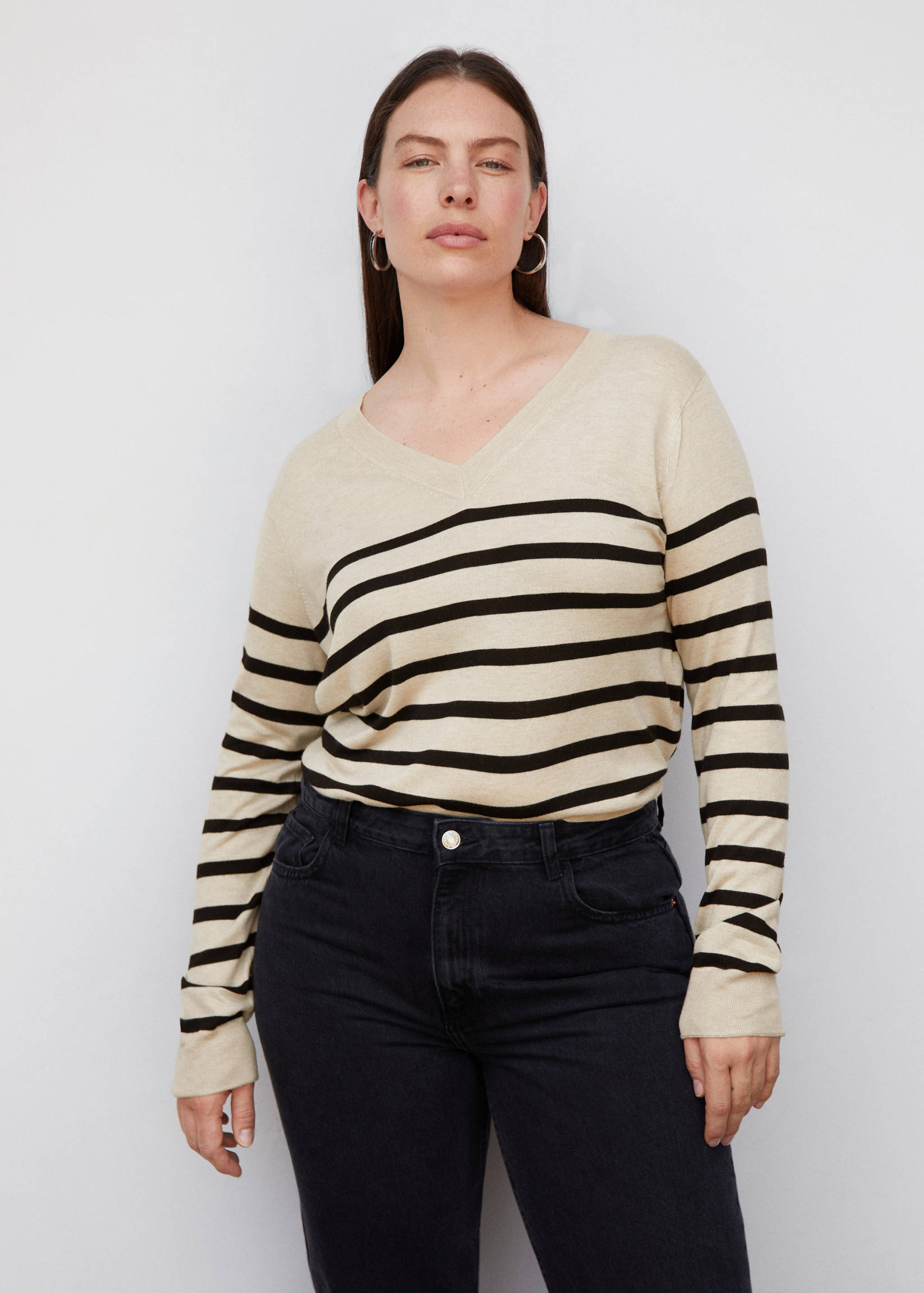 Striped fine-knit sweater - Details of the article 4