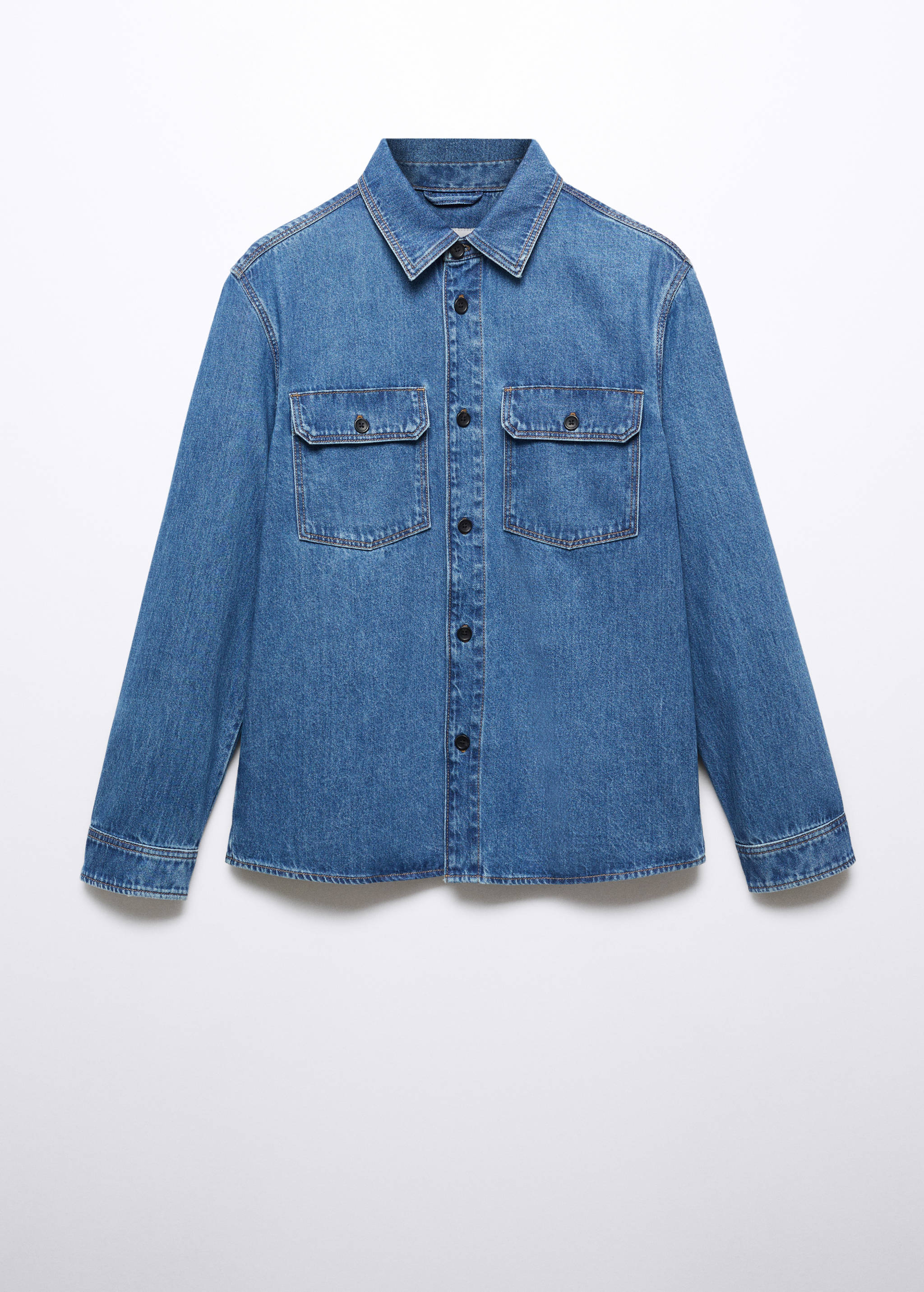 Jeans-Overshirt aus Baumwolle mit Taschen - Artikel ohne Model