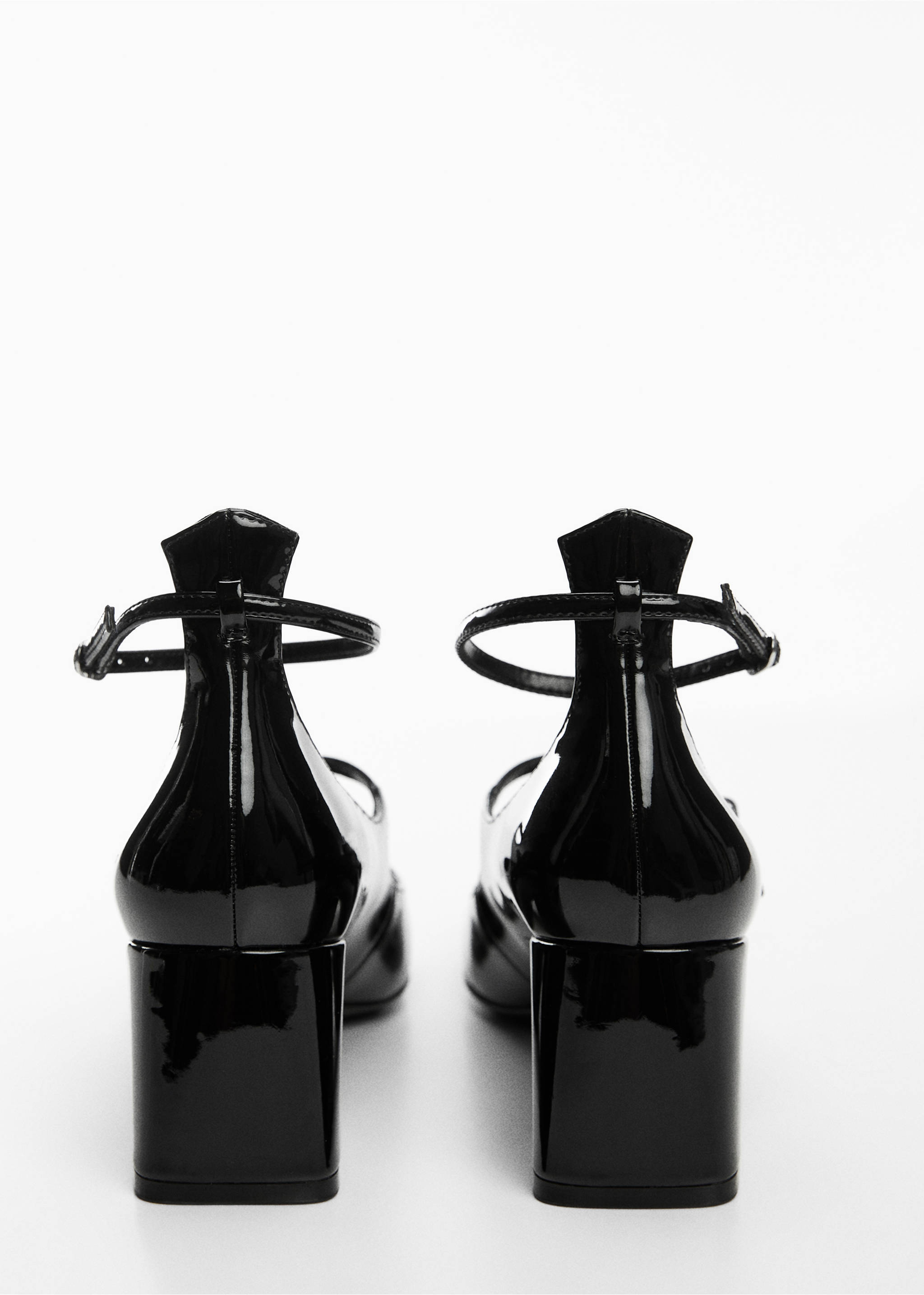 Patent leather-effect shoes with buckle - Details of the article 1, Black. Ref: 57074417-00.