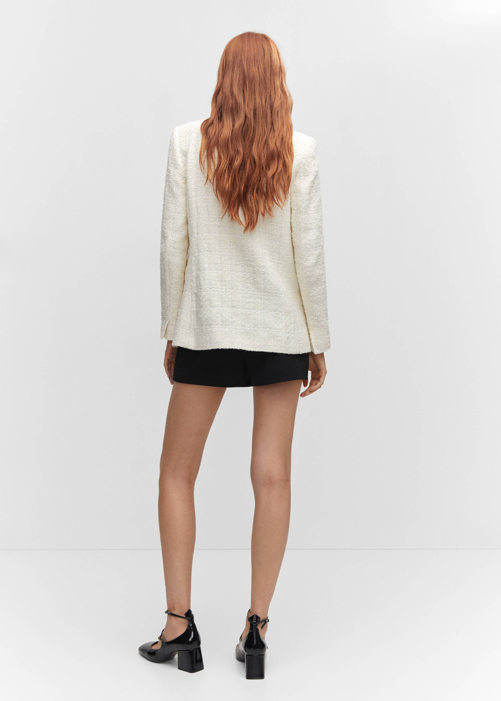 Tweed blazer with jewel button - Reverse of the article