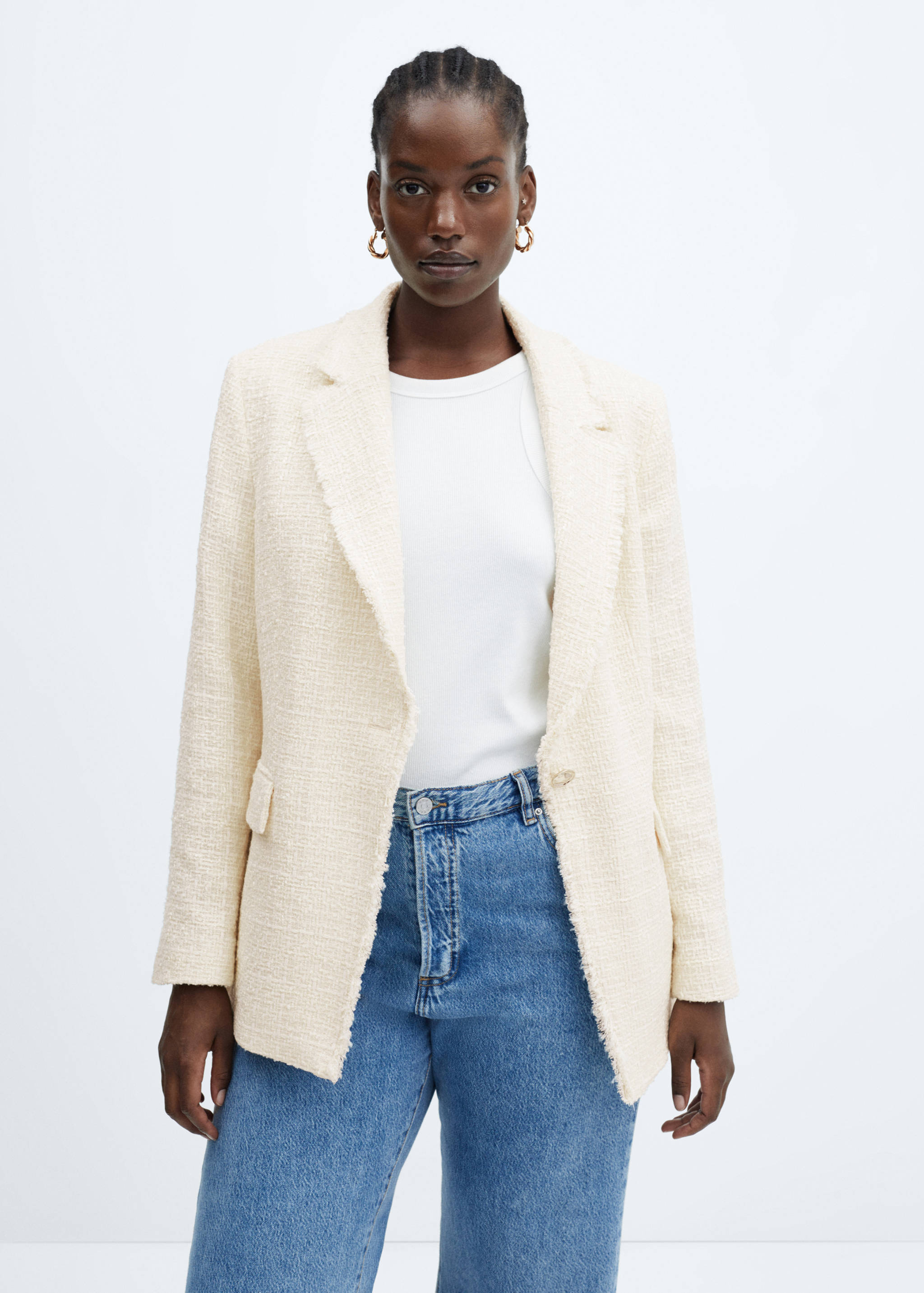 Tweed blazer with jewel button - Details of the article 5