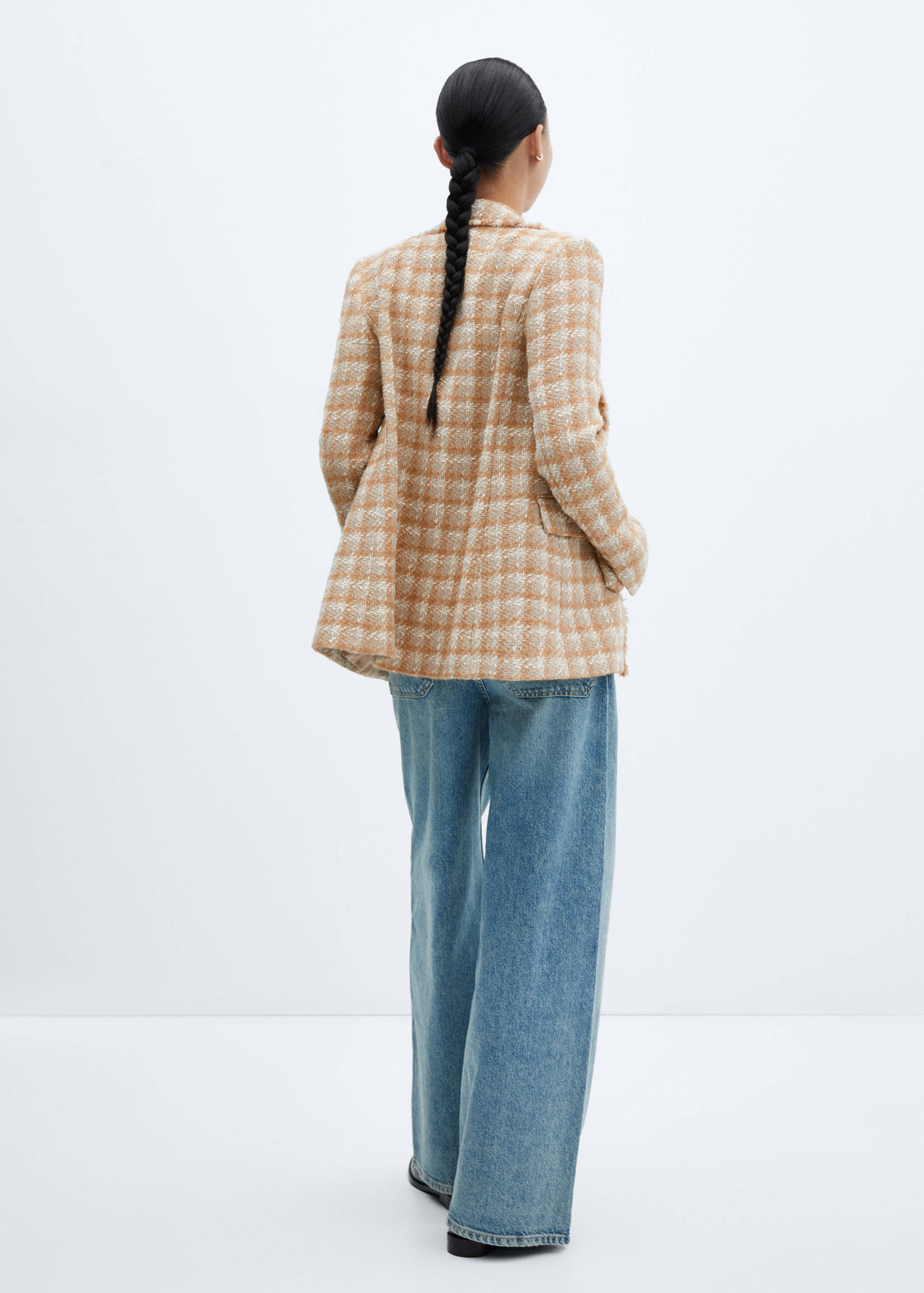 Tweed blazer with jewel button - Reverse of the article